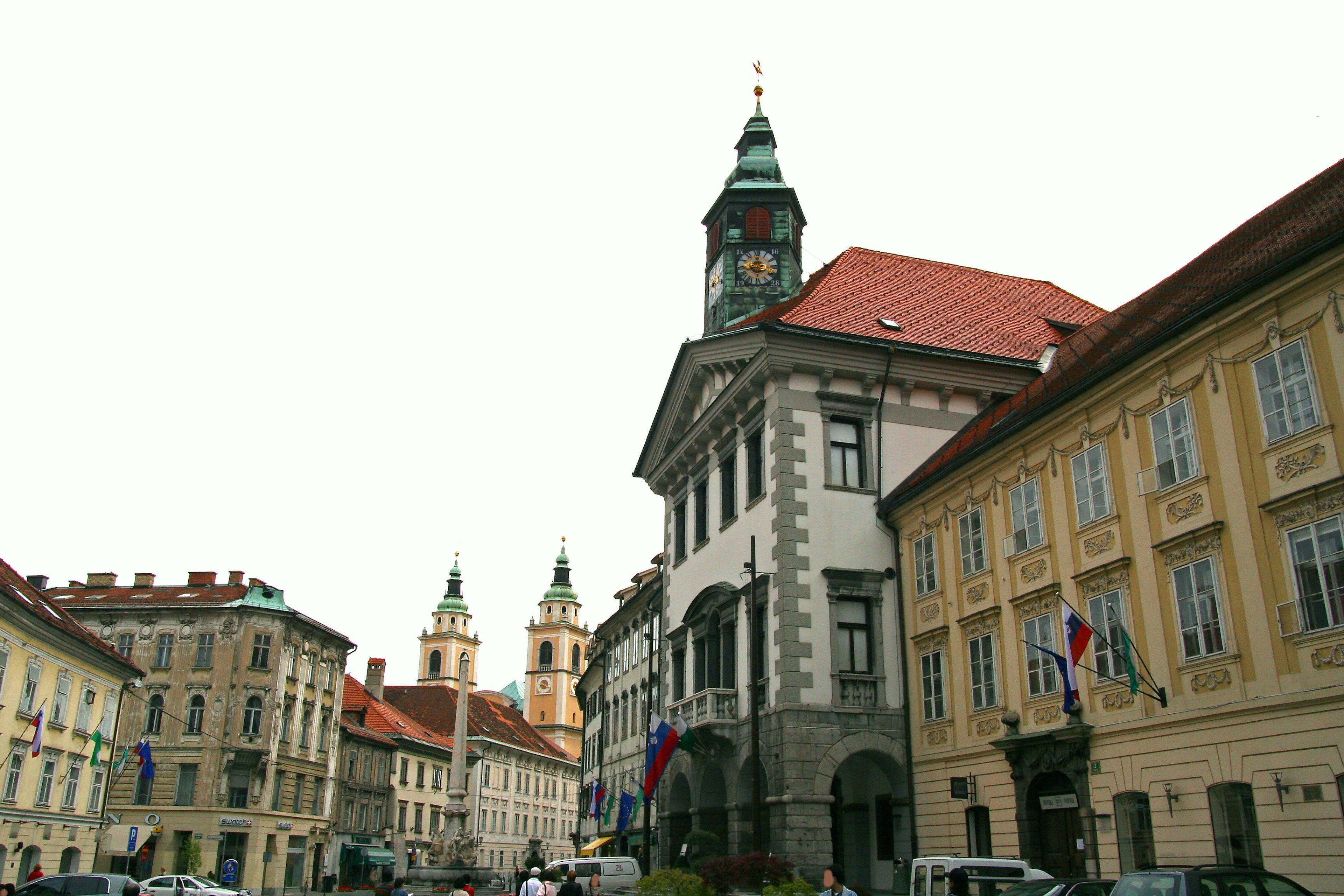 Historic buildings and square in Ljubljana