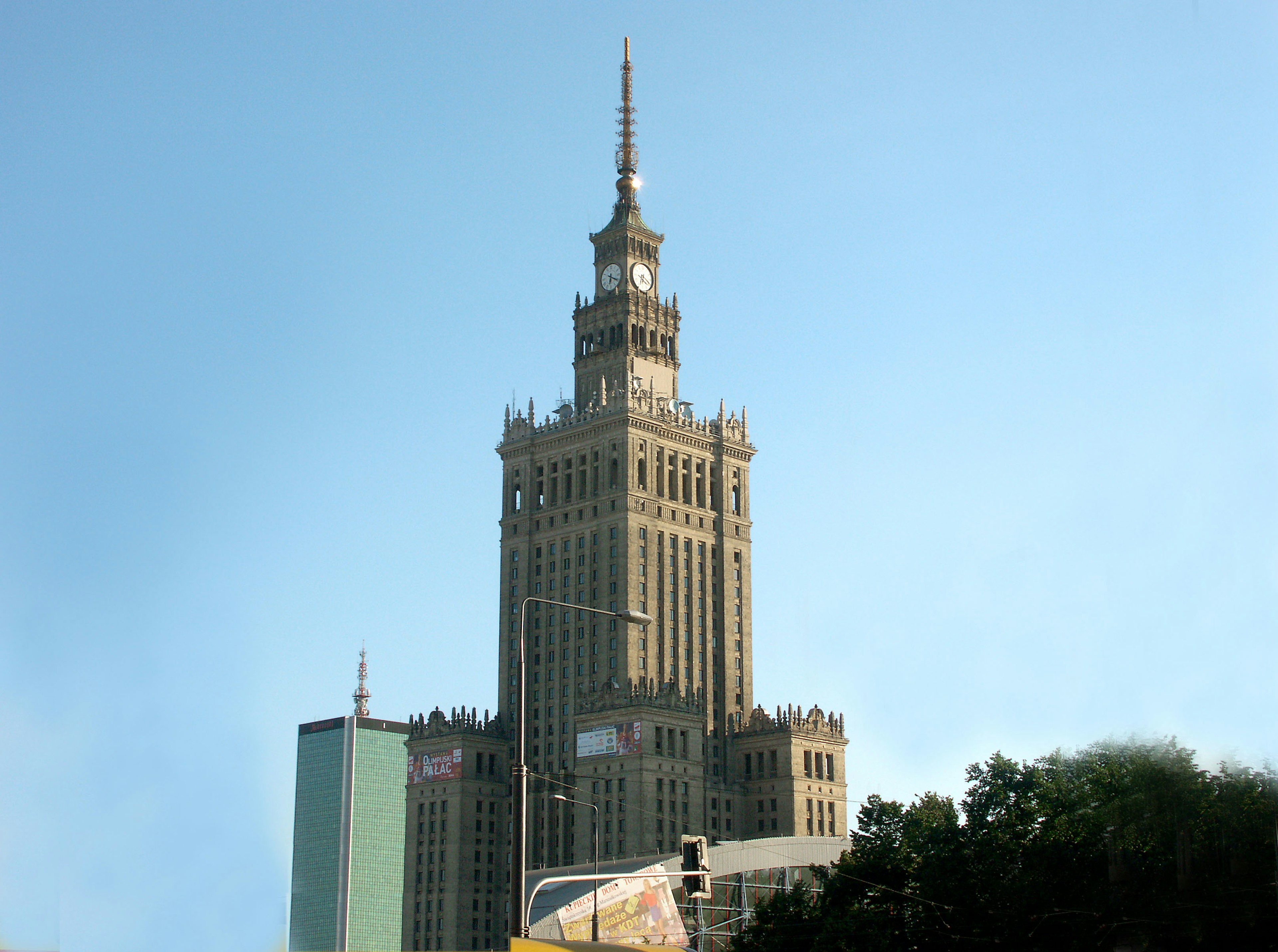 Beautiful exterior of the Palace of Culture and Science in Warsaw