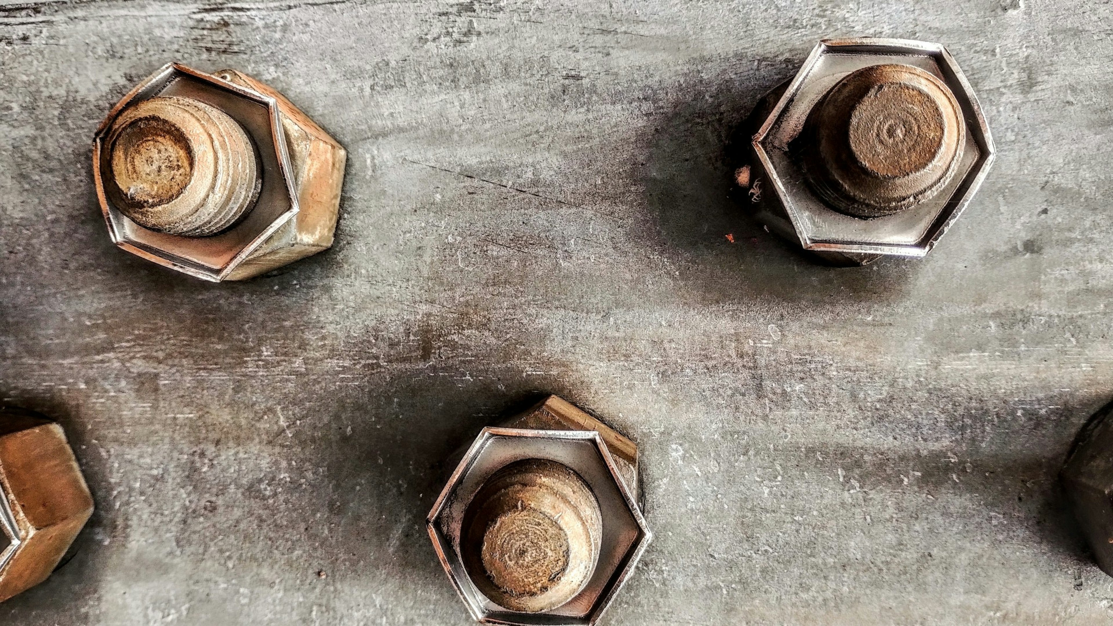 Close-up photo of metal bolts and nuts