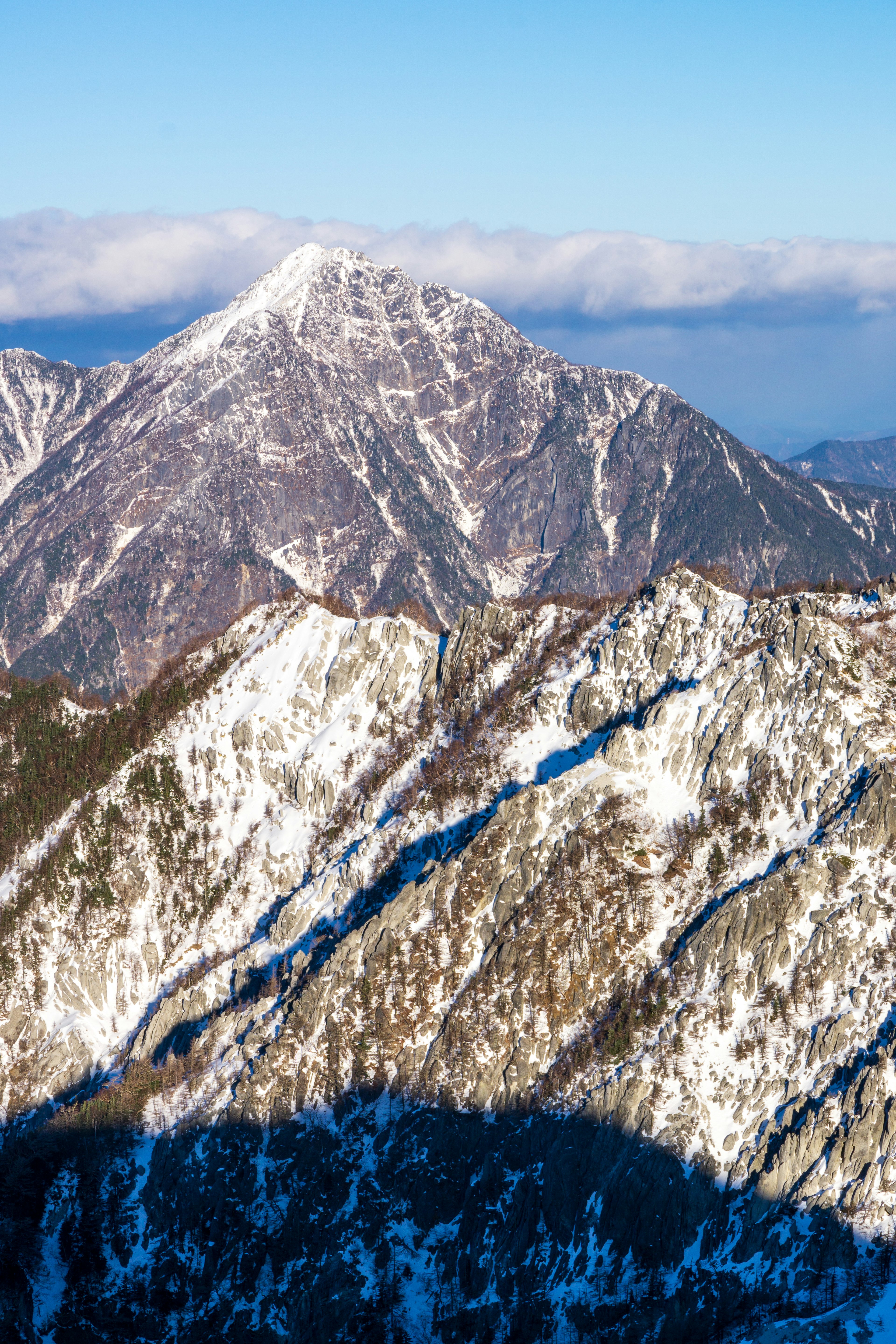 Beautiful landscape of snow-covered mountains