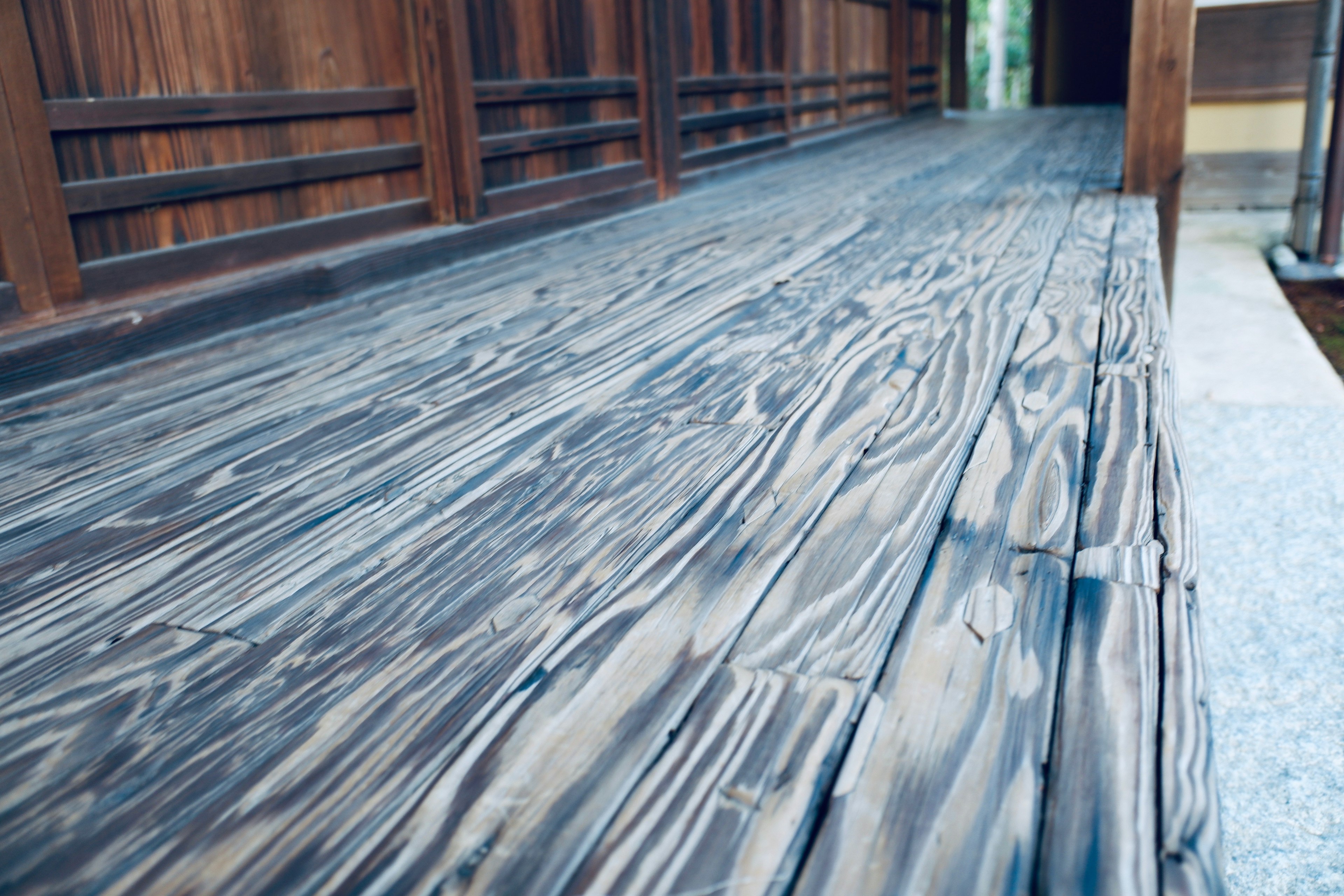 Image of a corridor with beautiful wood grain patterns and colors