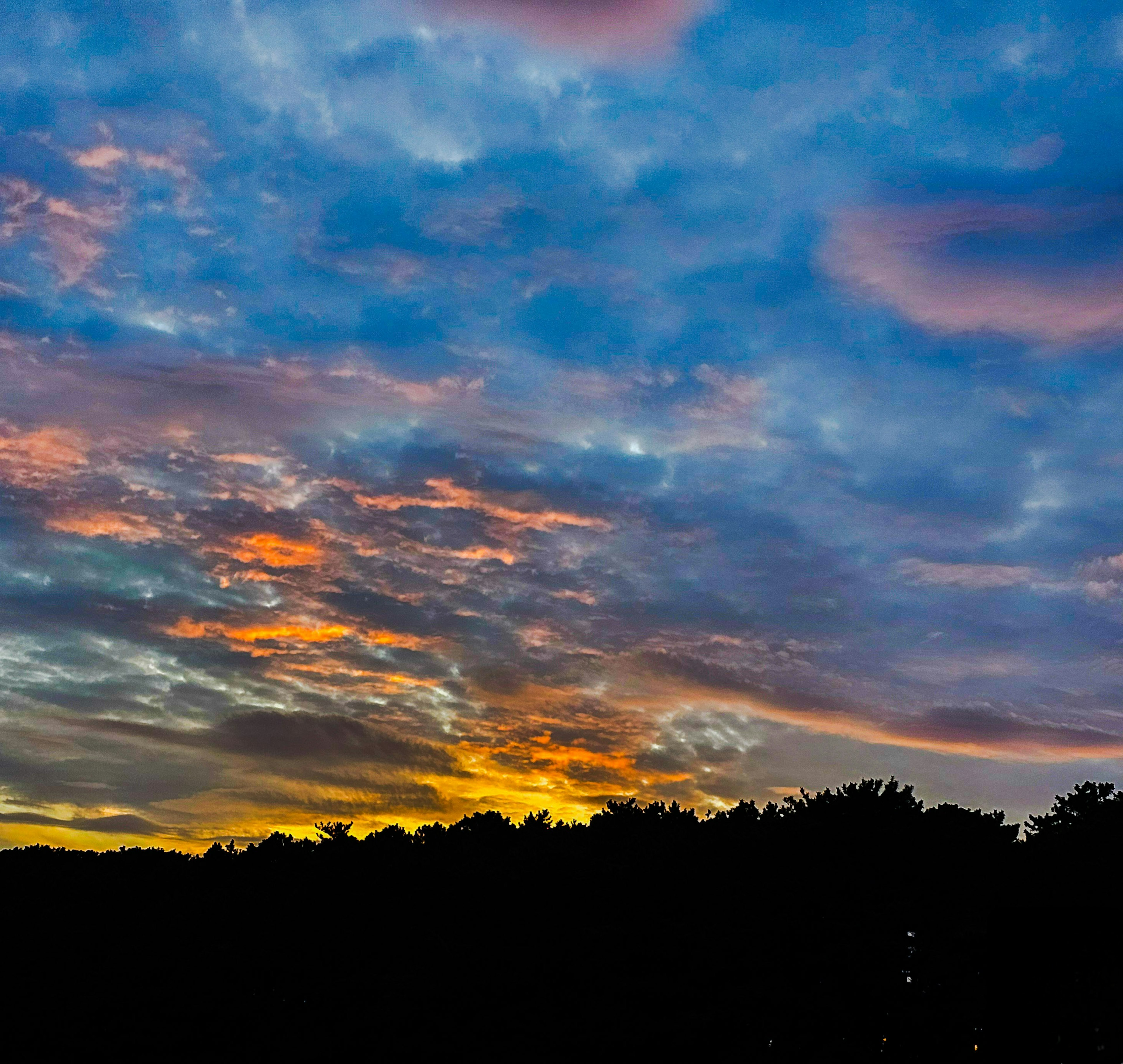 Vibrant sunset sky with colorful clouds