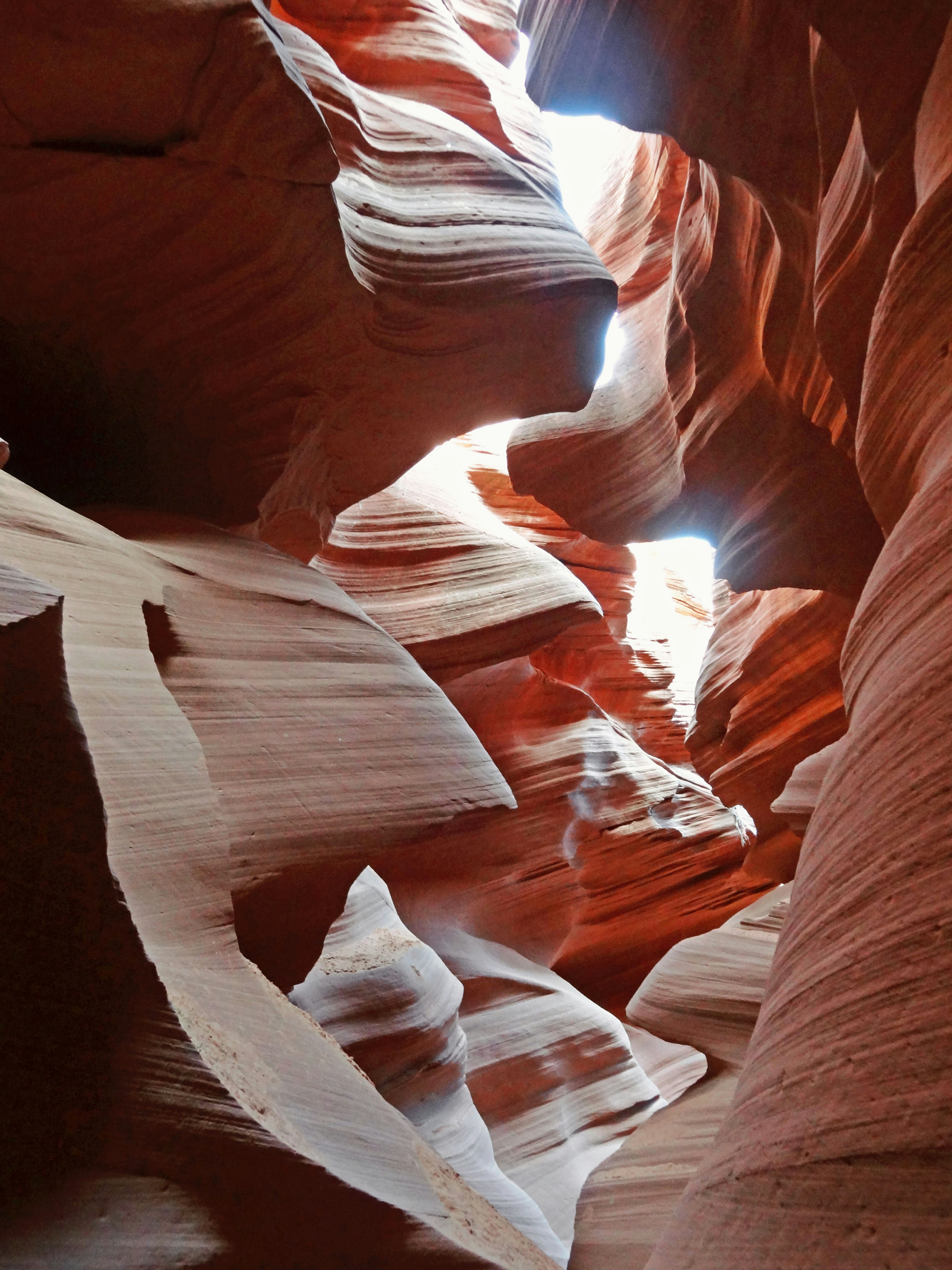 Hermoso cañón de roca roja que refleja la luz