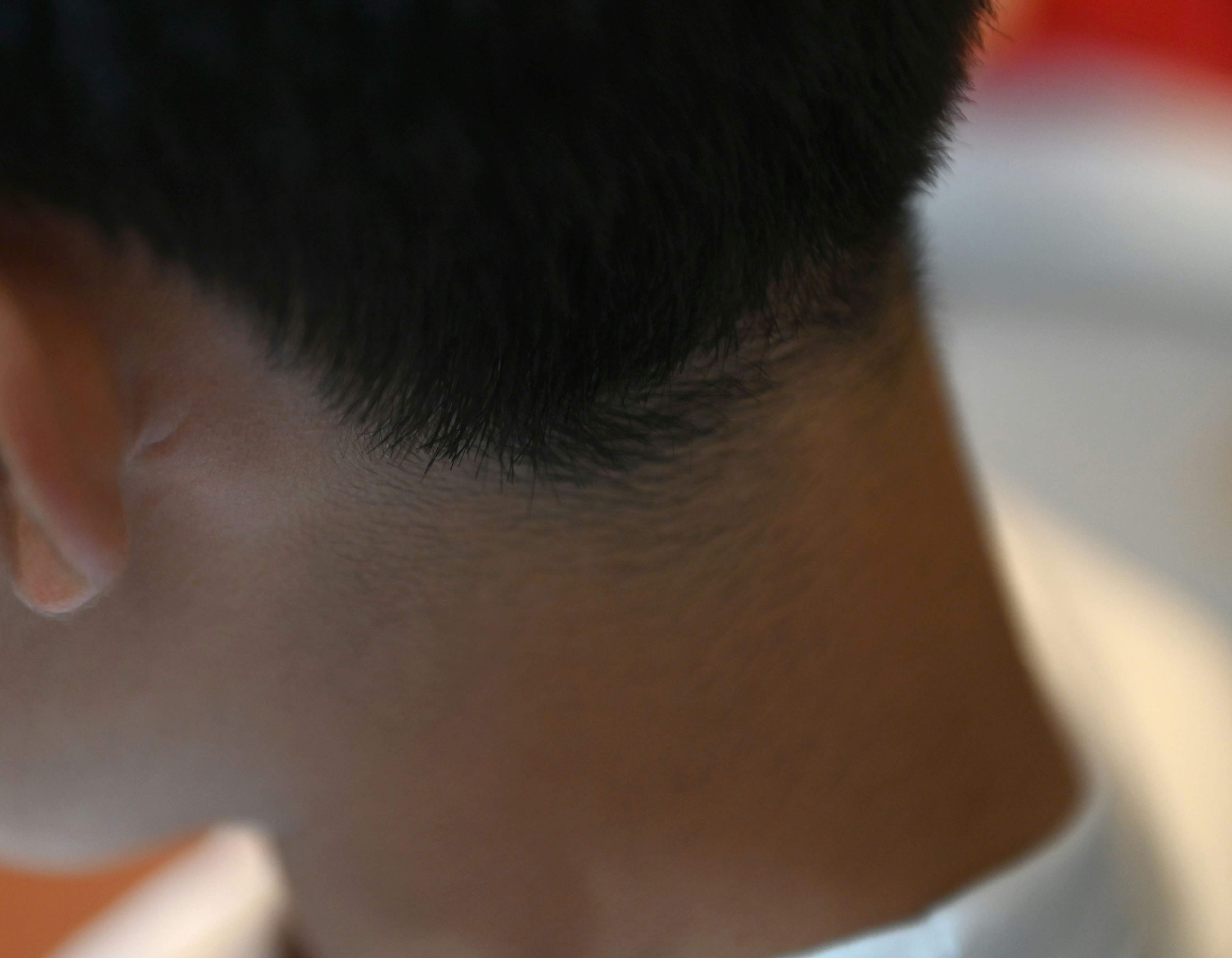 Close-up image showing the hairstyle at the back of the head