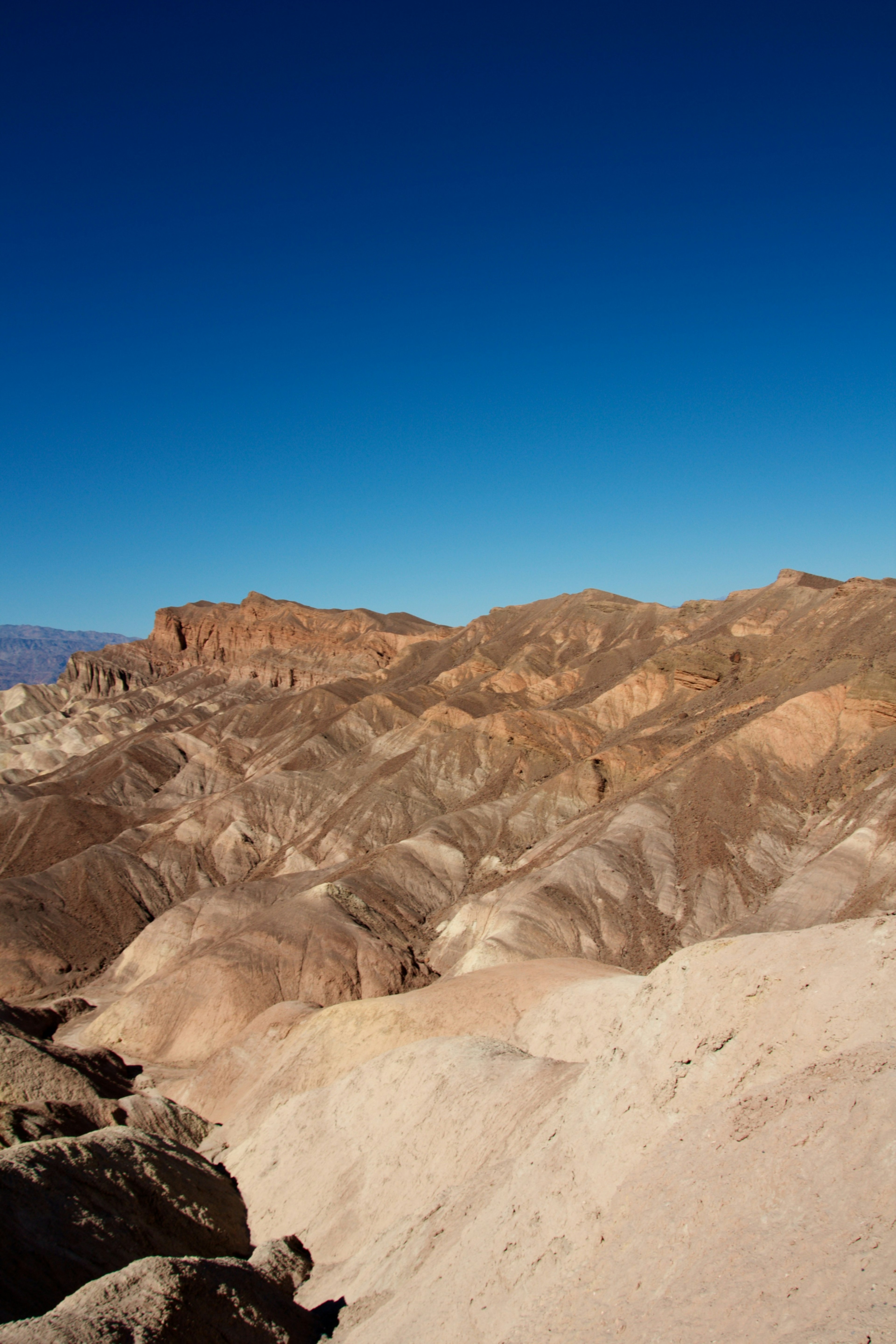 Stunning desert landscape with contrasting blue sky