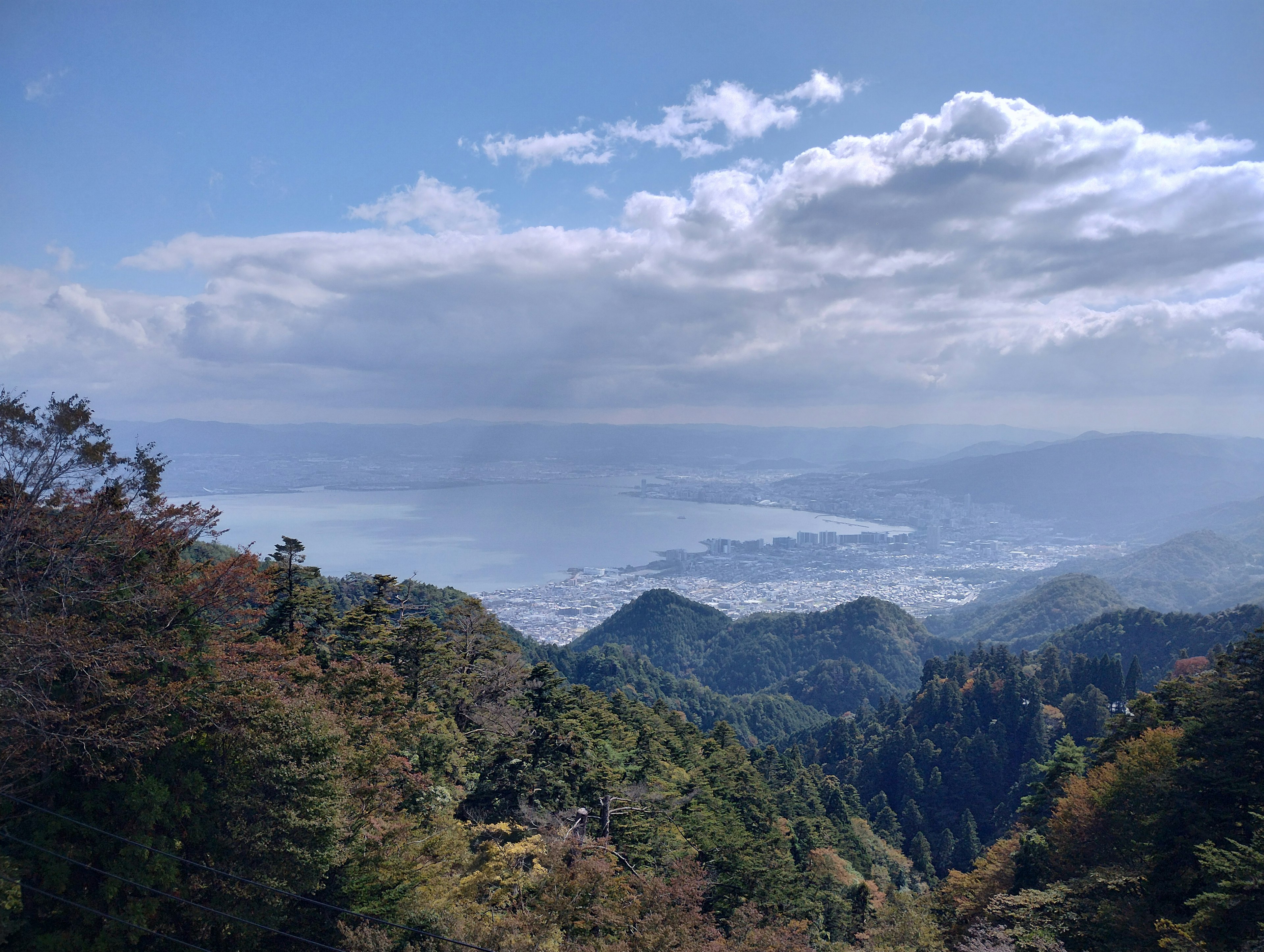 Majestic landscape of mountains and valleys with blue sky and clouds