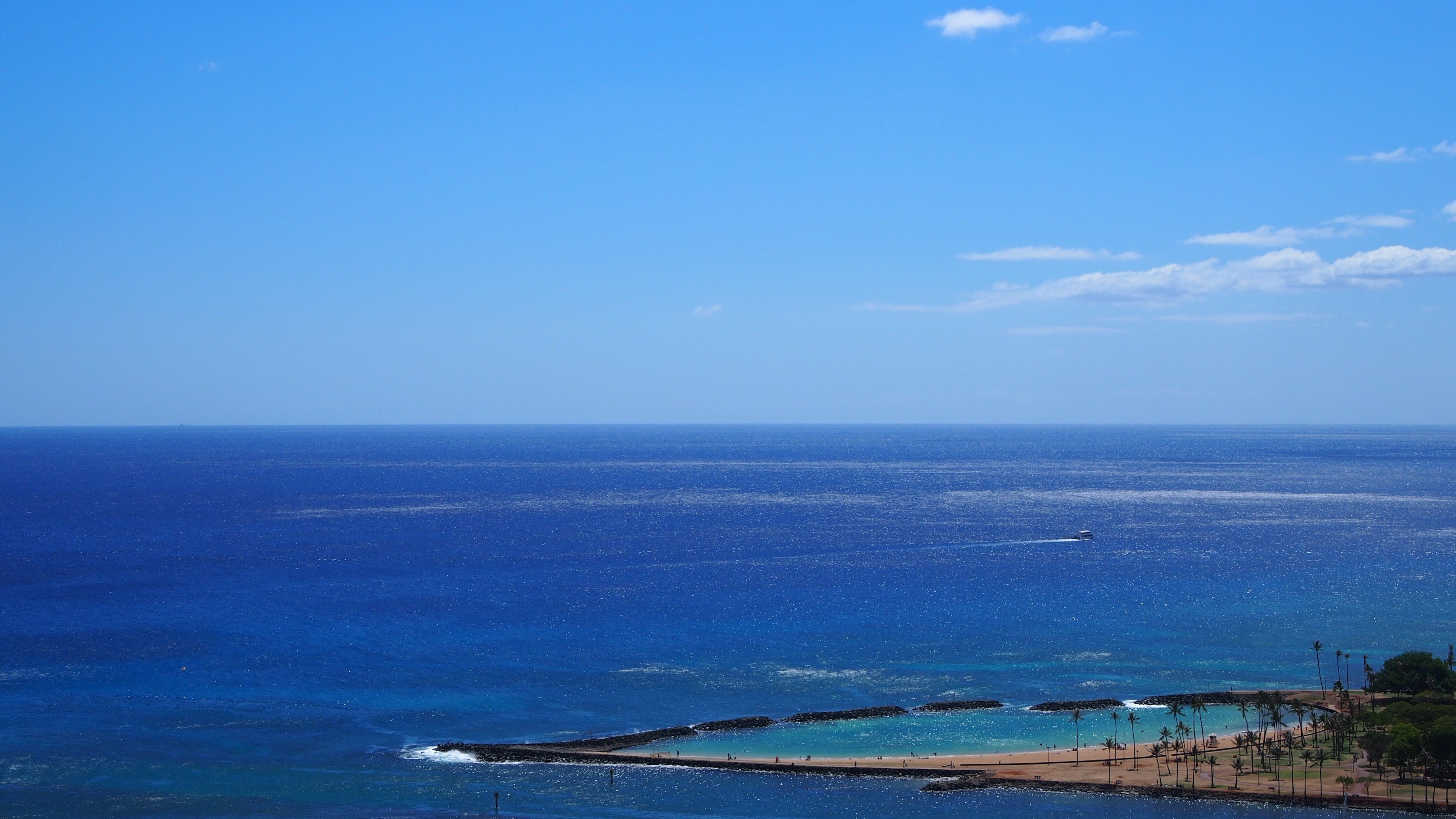 Vast blue ocean and sky landscape