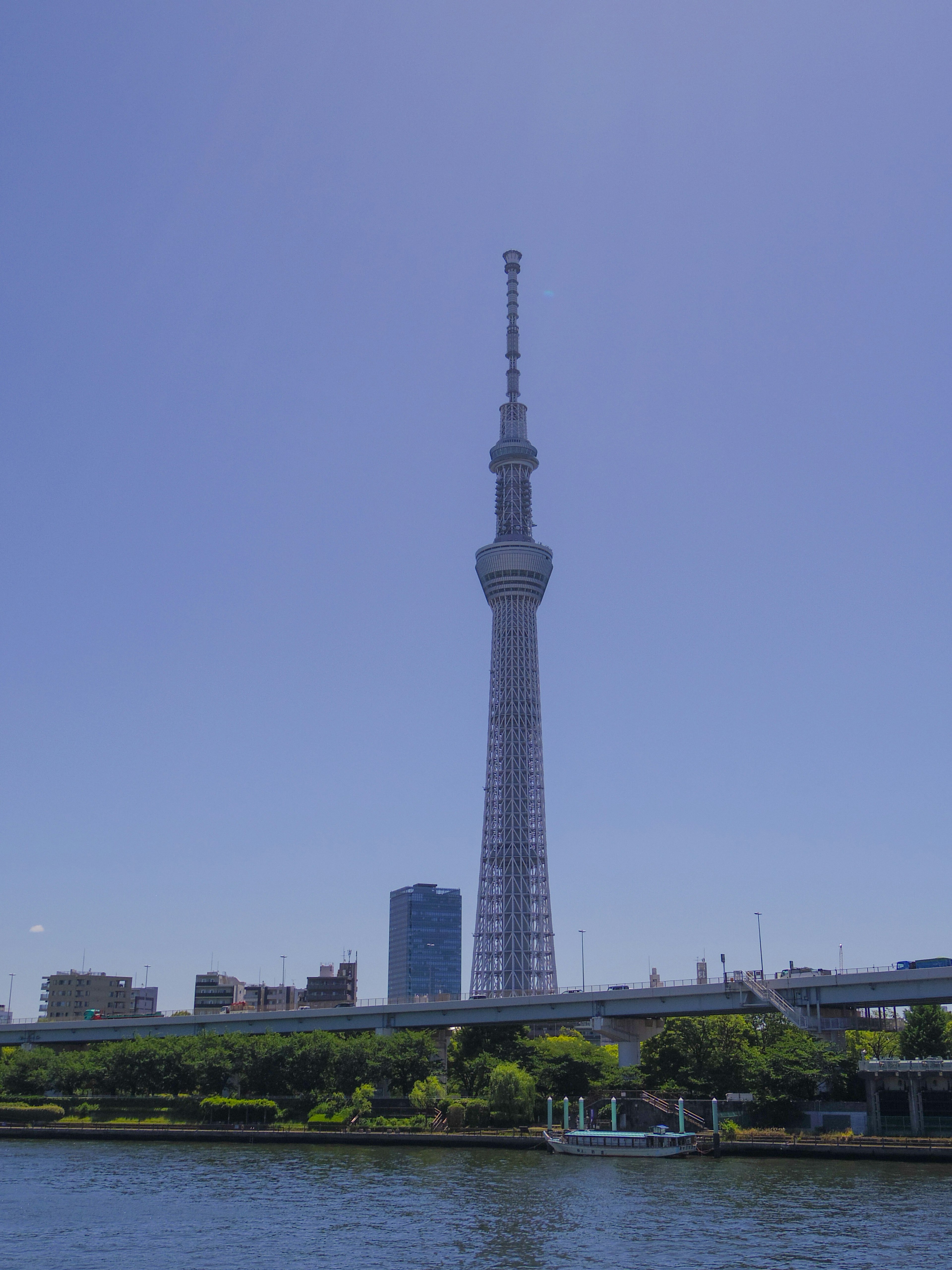 Tokyo Skytree towering under a clear blue sky