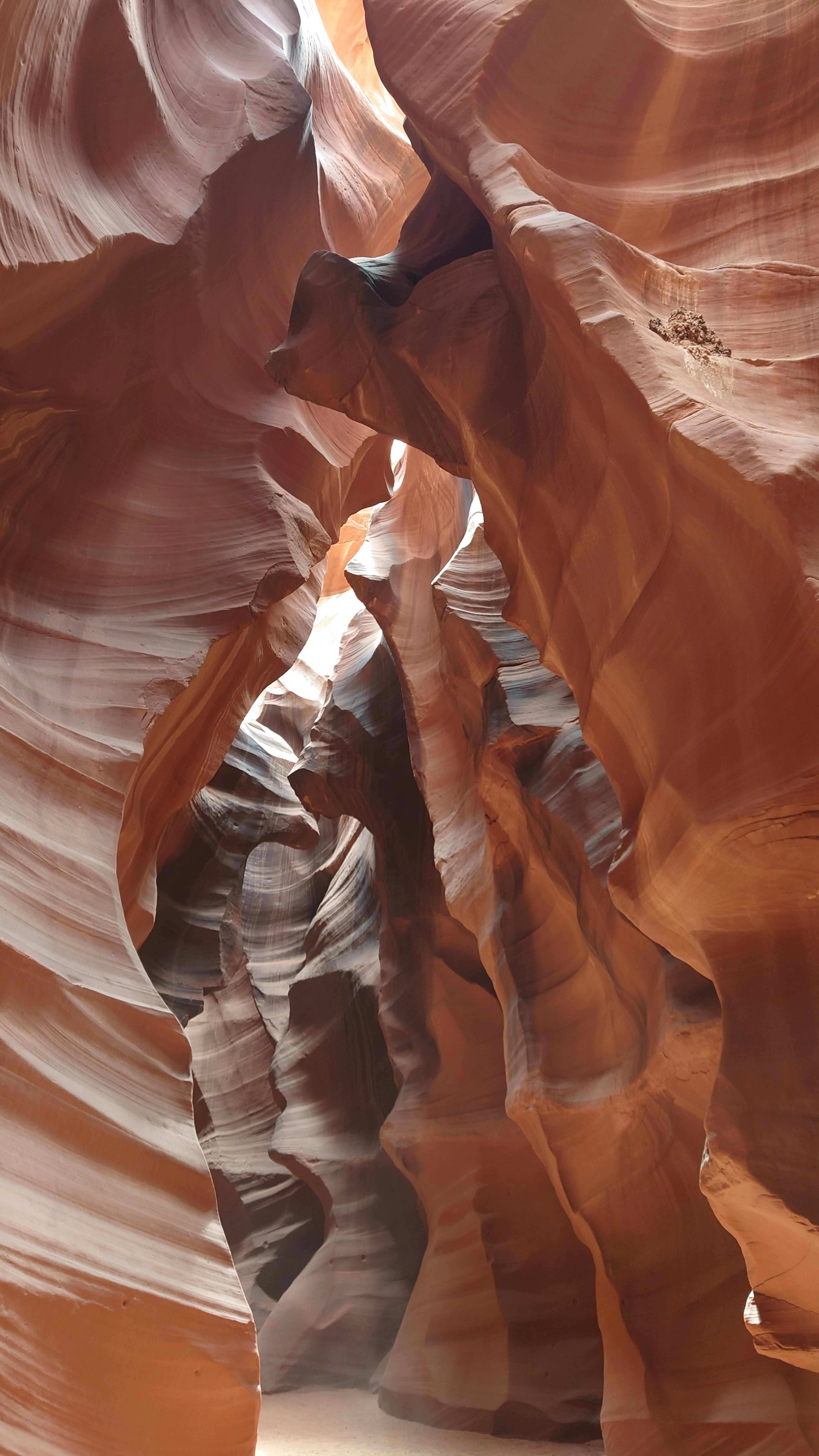 Beautiful interior of a red-brown canyon with smooth curves and layers