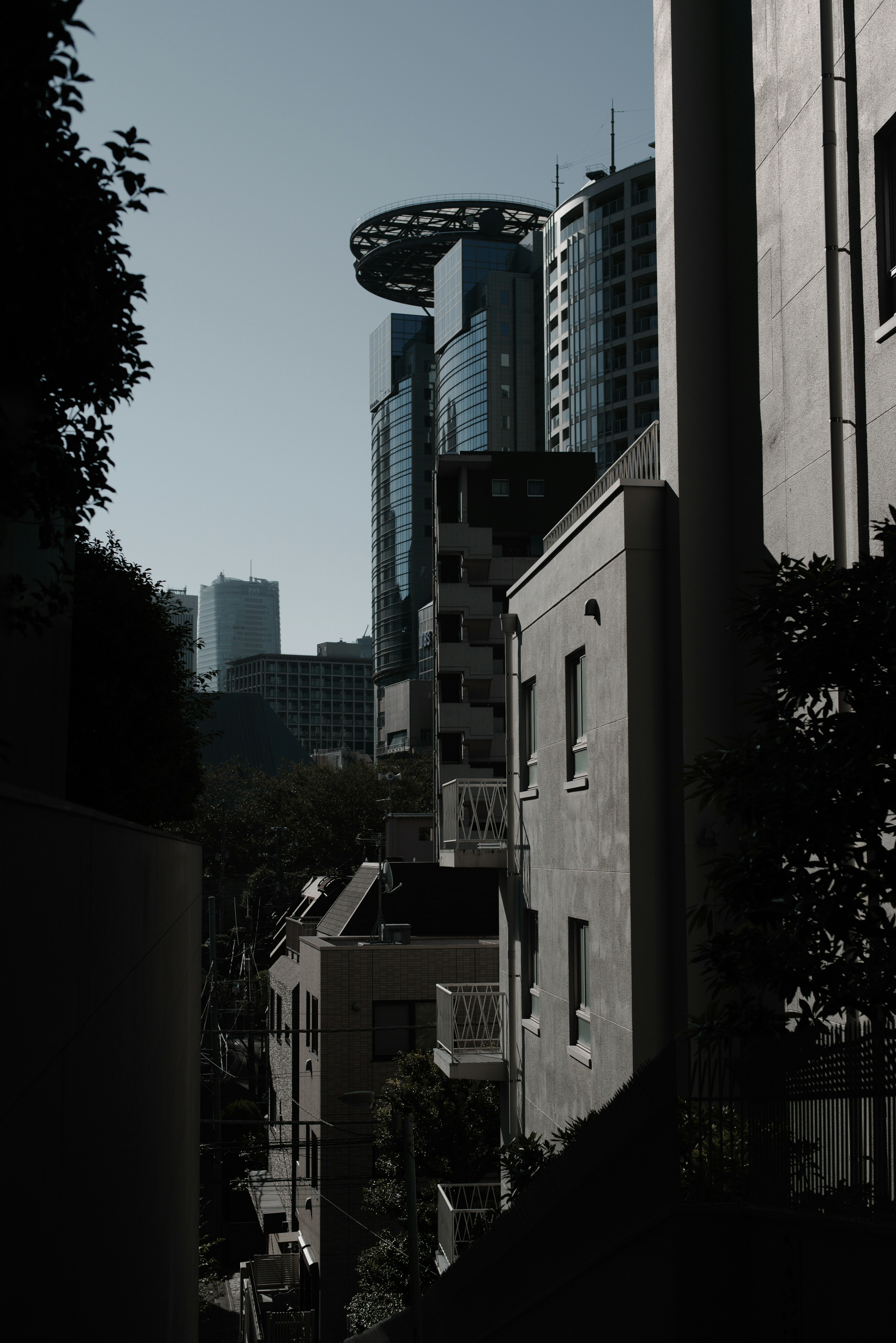 都市の高層ビルと古い建物が並ぶ風景