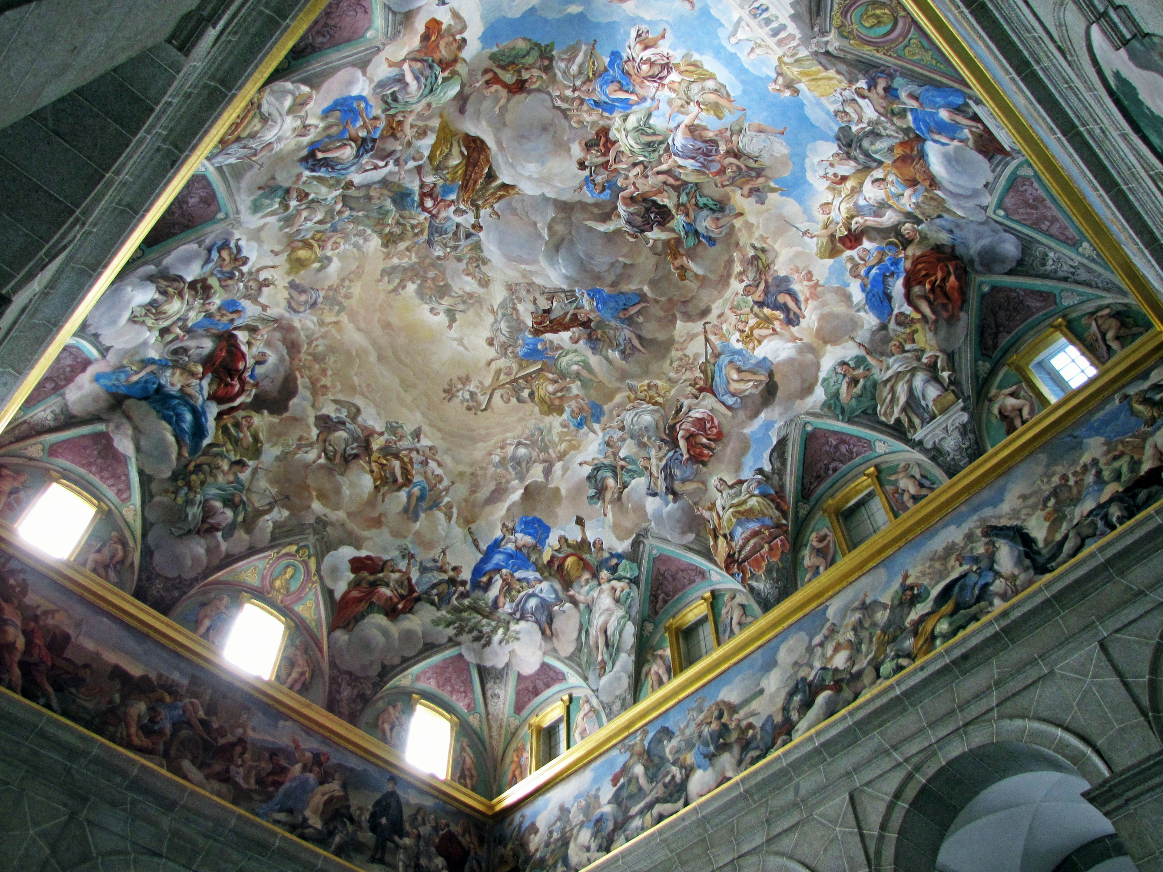 Detailed depiction of the ceiling fresco in the Sistine Chapel