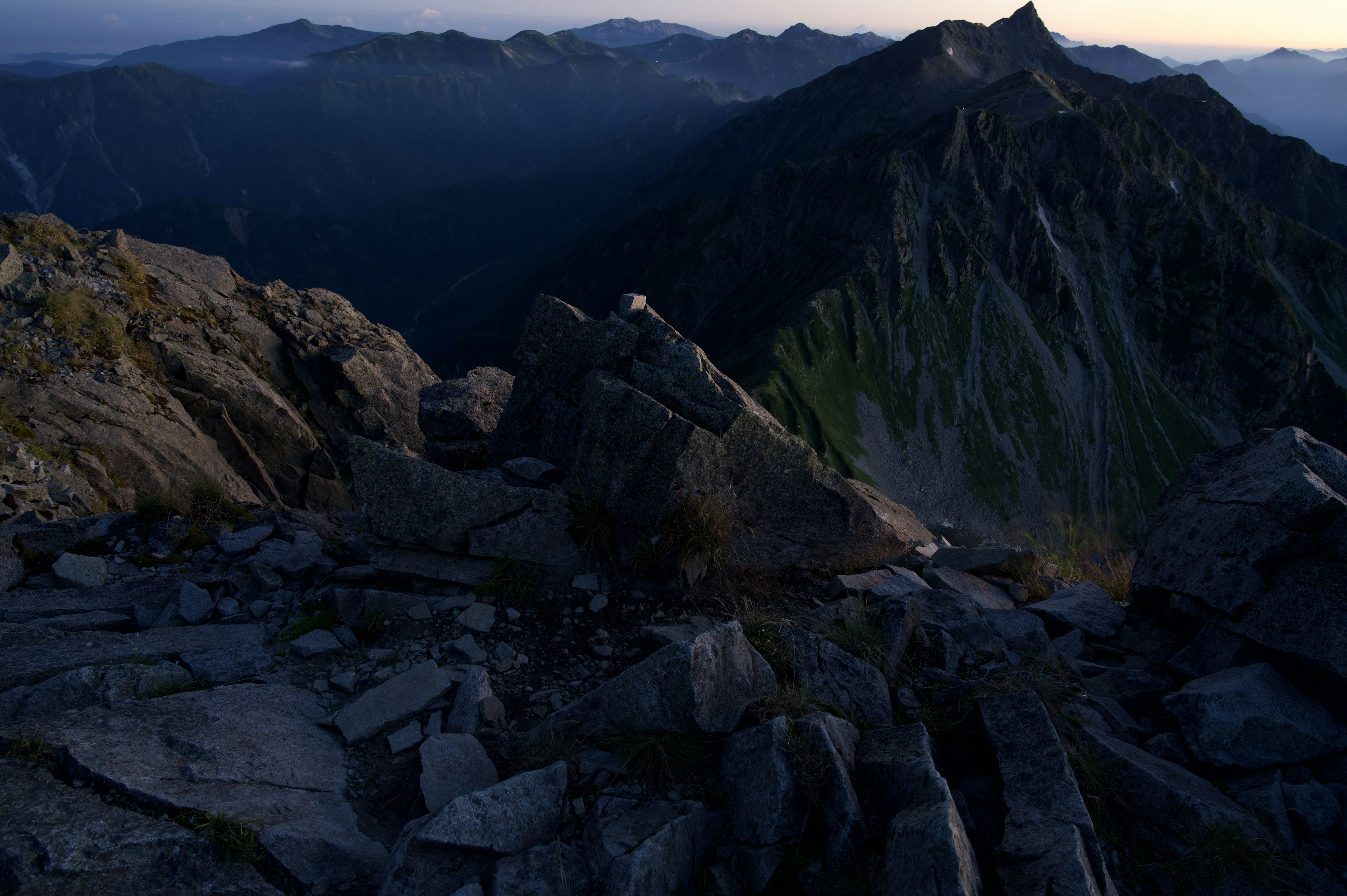 Dramatic mountain landscape with rugged rock surfaces