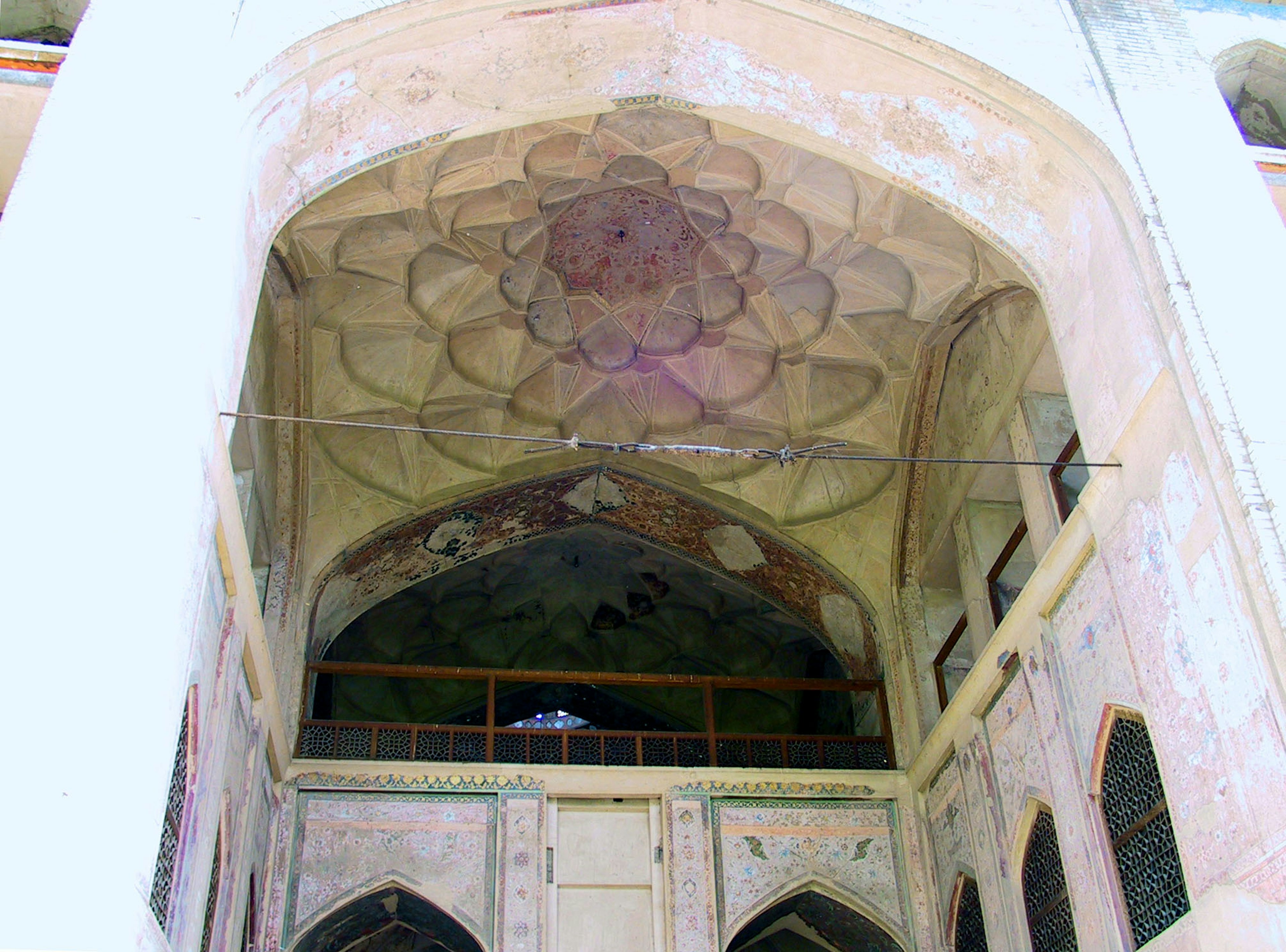 Beautiful ceiling decoration and arched design of ancient architecture