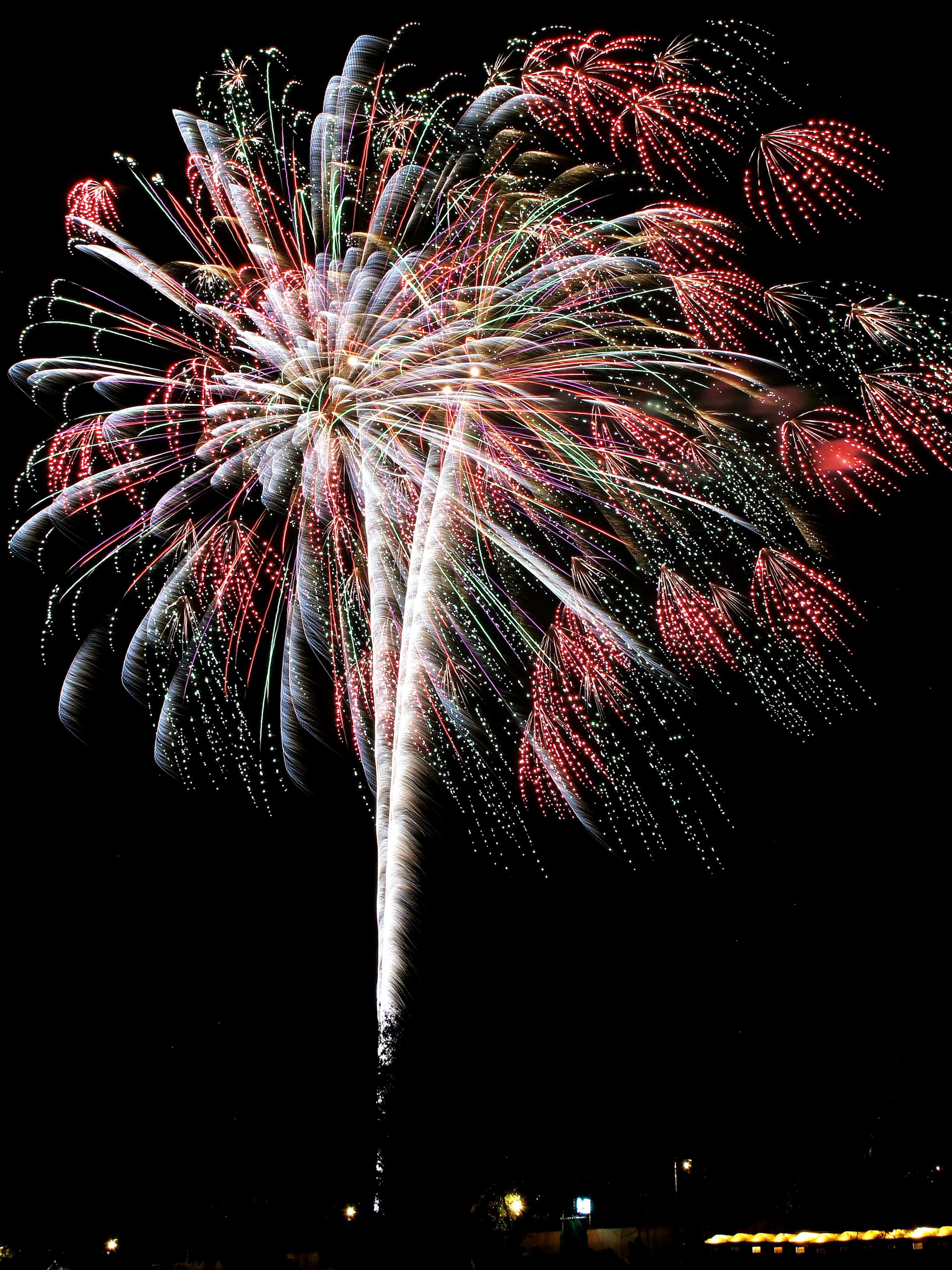 Feux d'artifice colorés éclatant dans le ciel nocturne