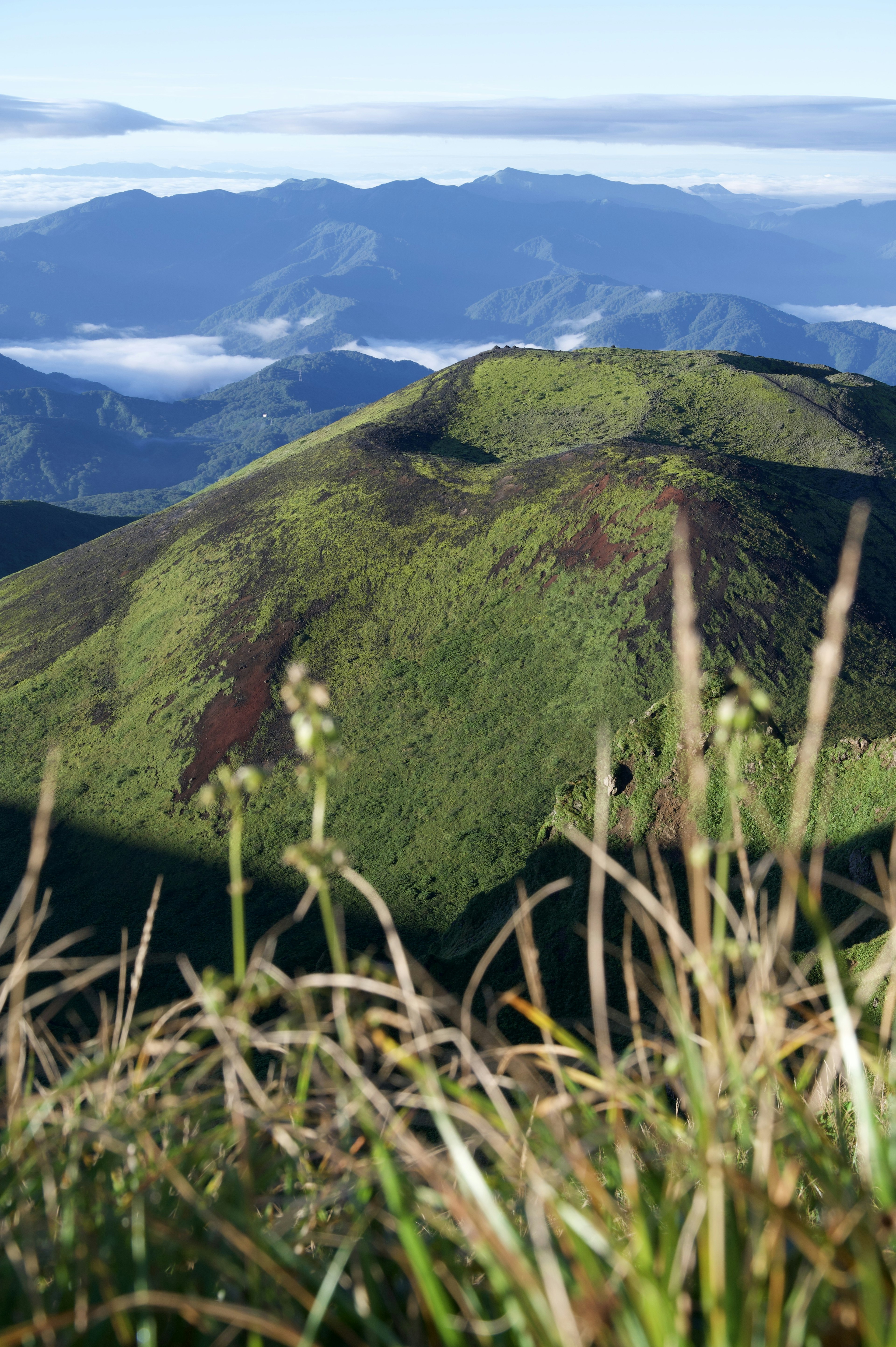 郁郁蔥蔥的綠色山丘和霧氣瀰漫的山谷