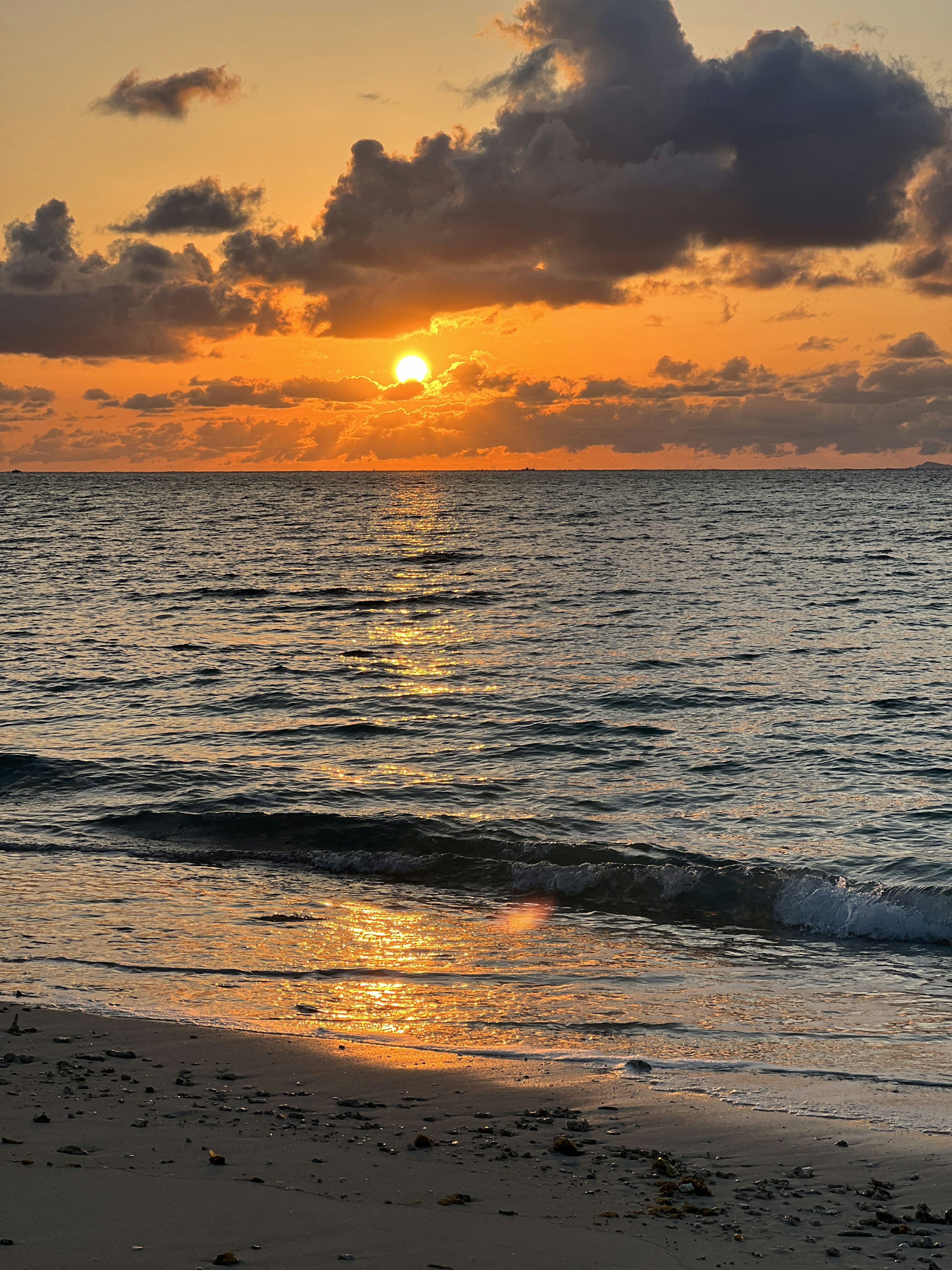 Scenic view of a sunset over the ocean with vibrant colors