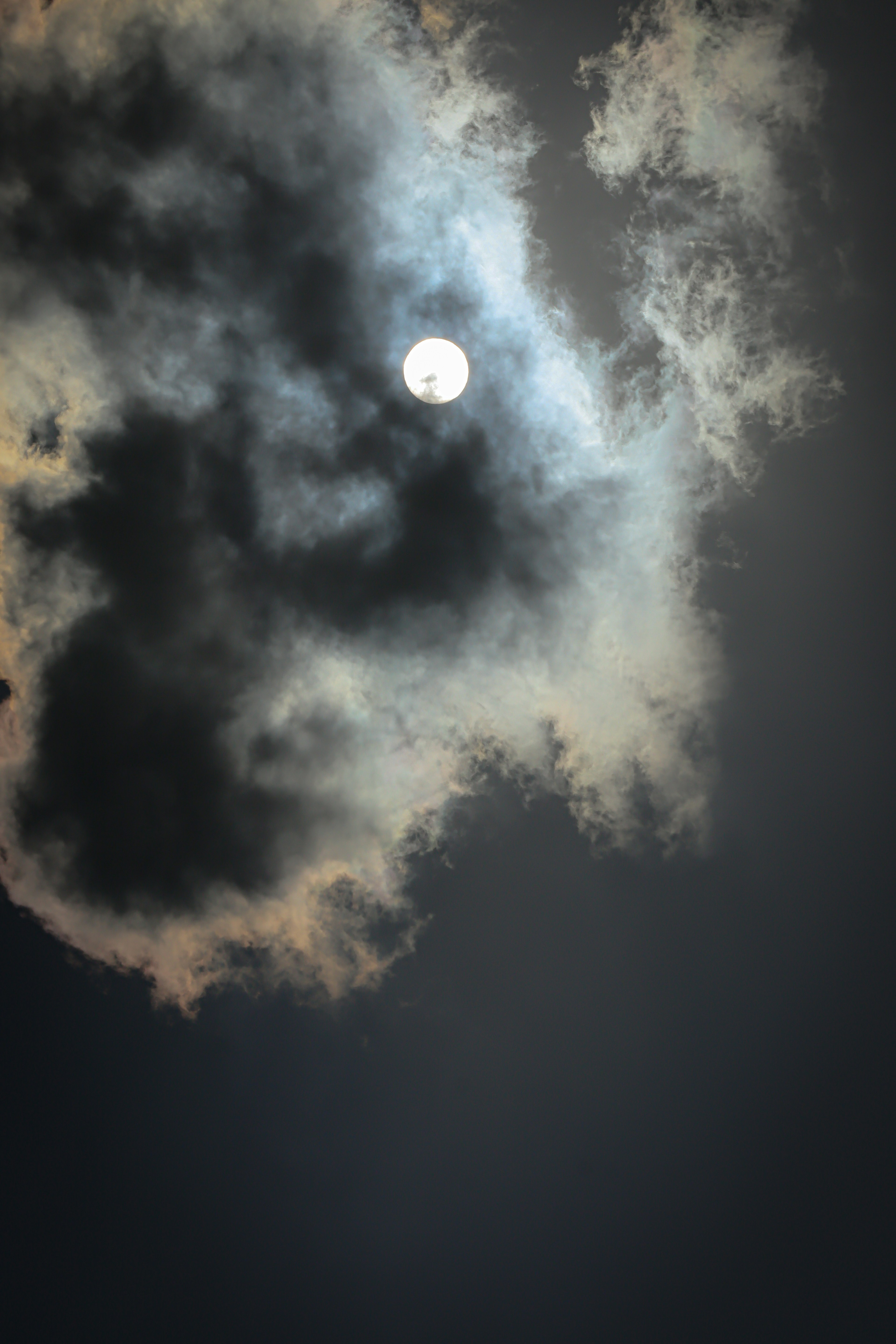 太陽が雲に隠れた空の景色