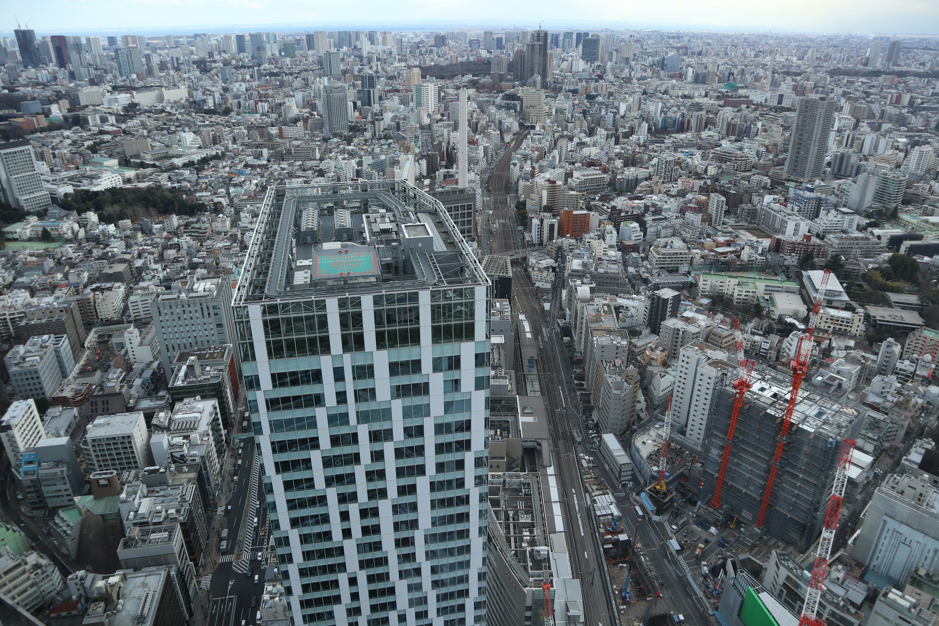 Vista aerea di Tokyo che mostra il paesaggio urbano e i grattacieli