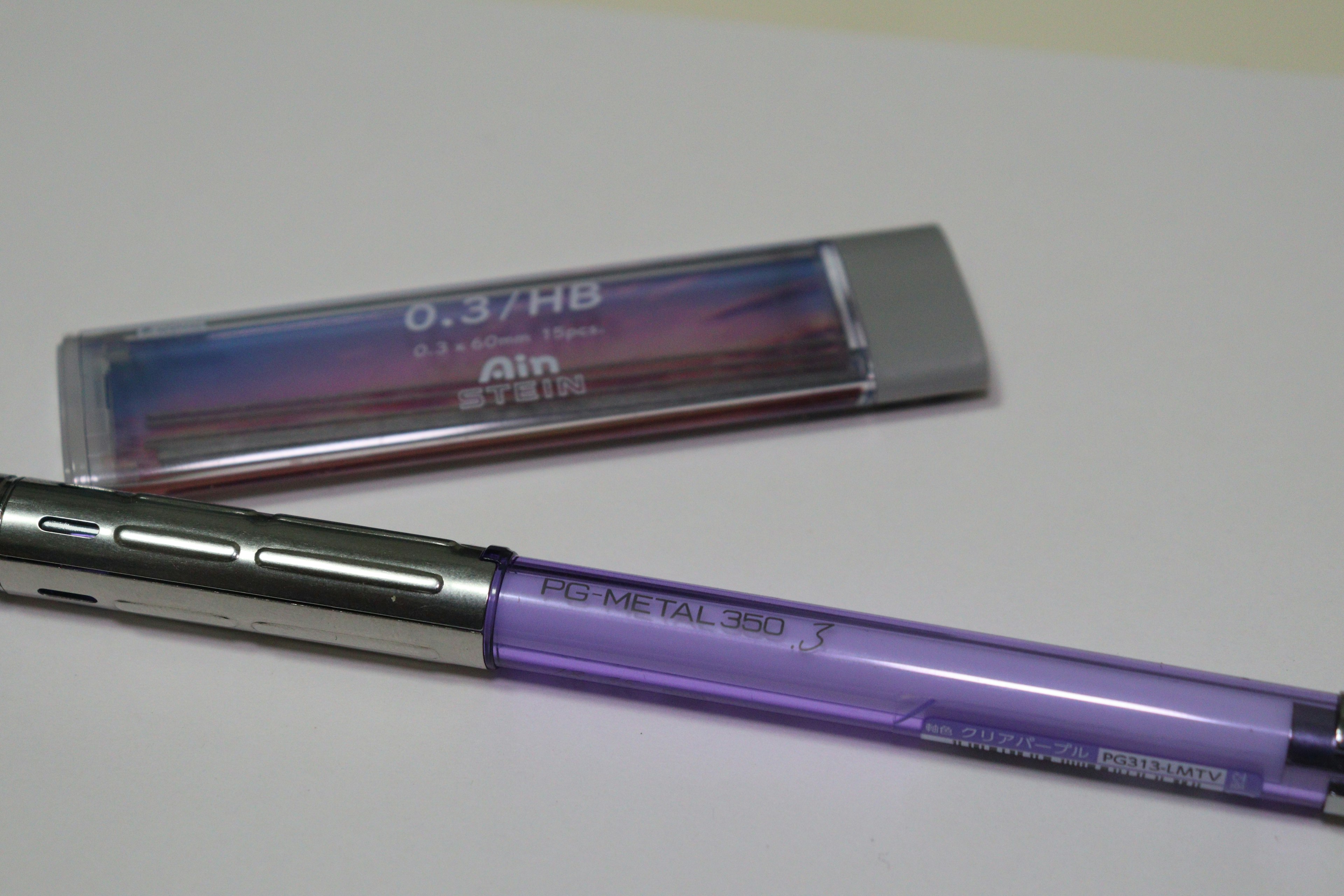 Purple ballpoint pen and its packaging