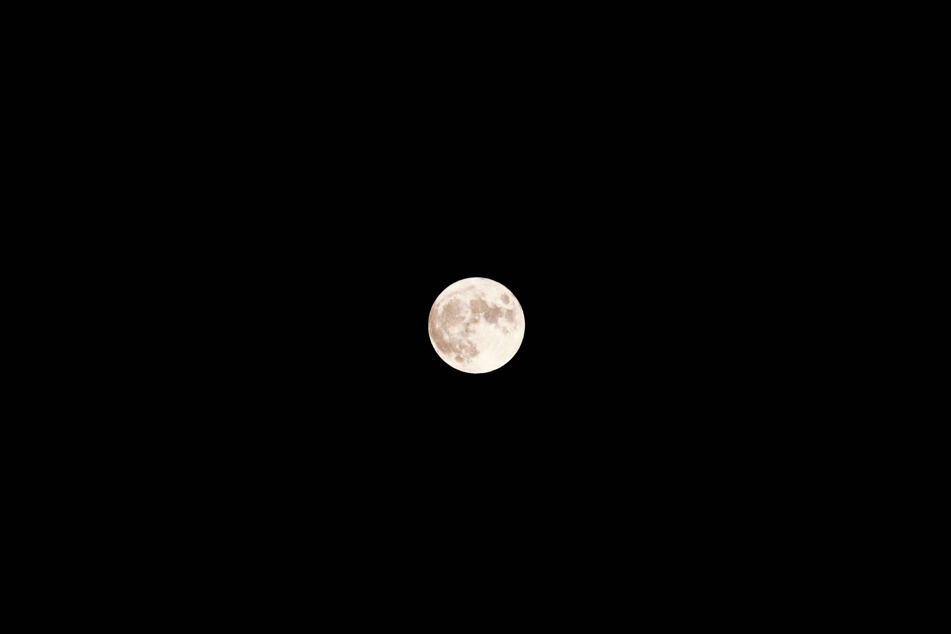 Bright full moon against a dark night sky