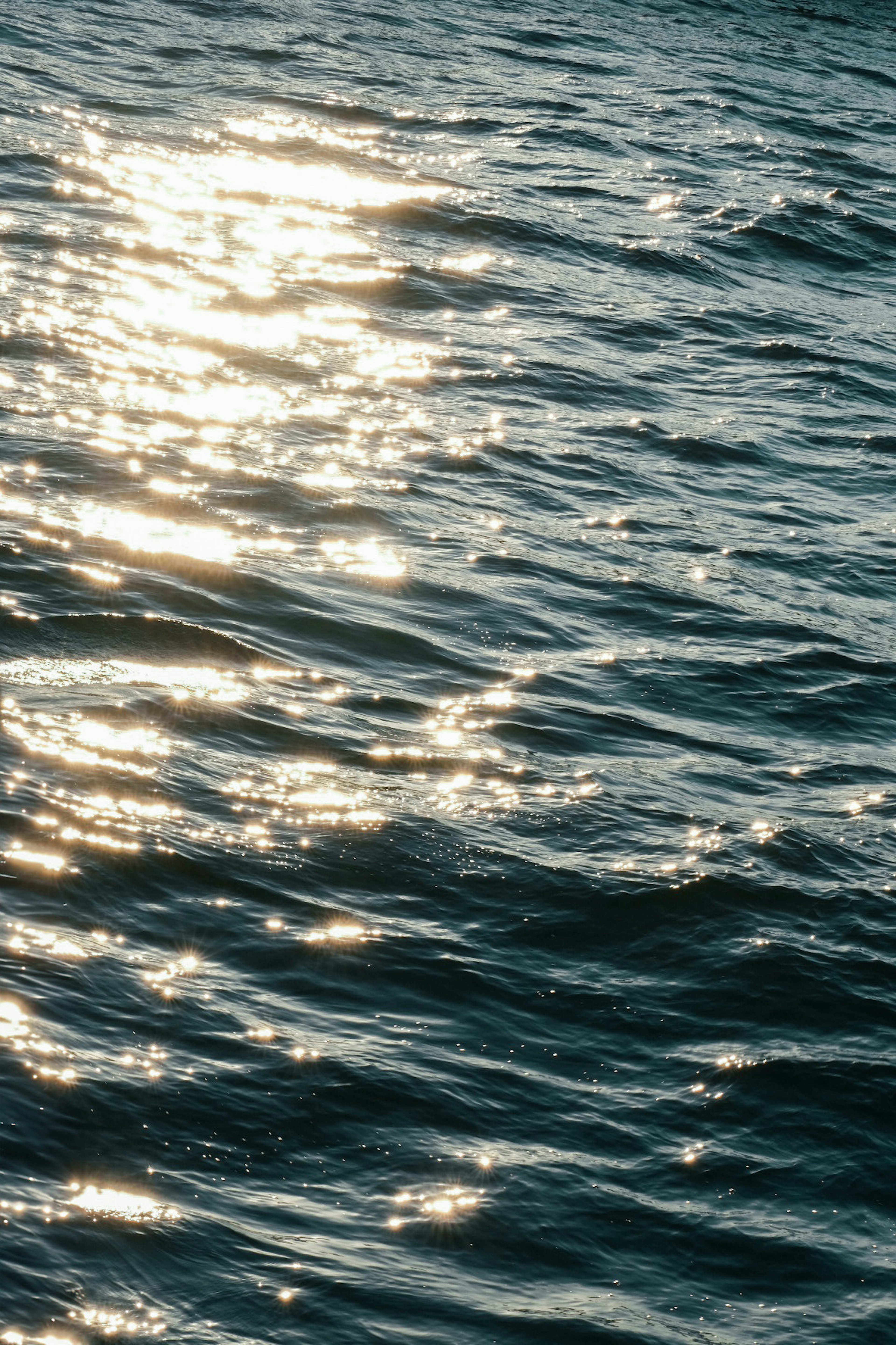 Beautiful waves reflecting light on the water surface