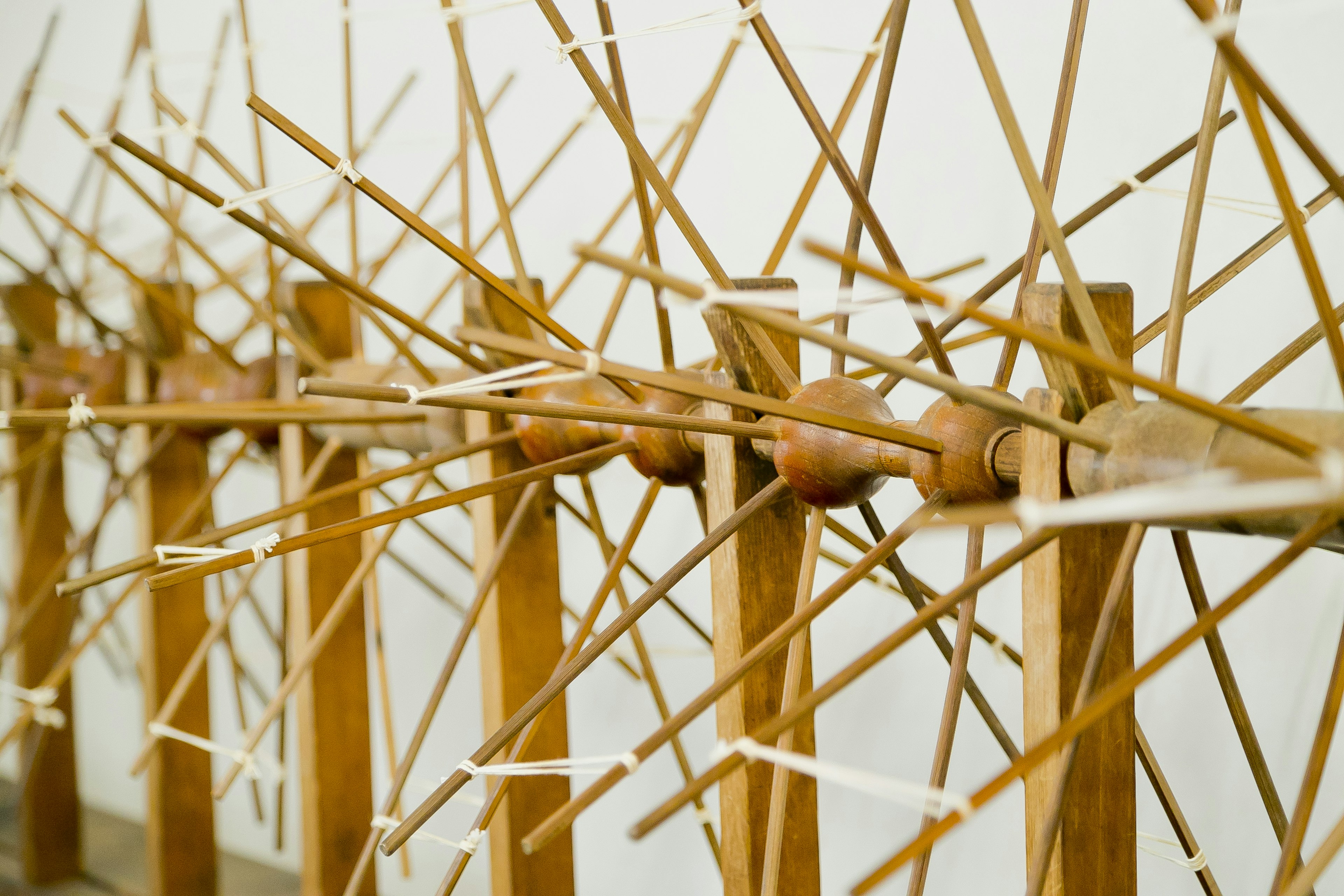 Unique structure made of interwoven bamboo sticks