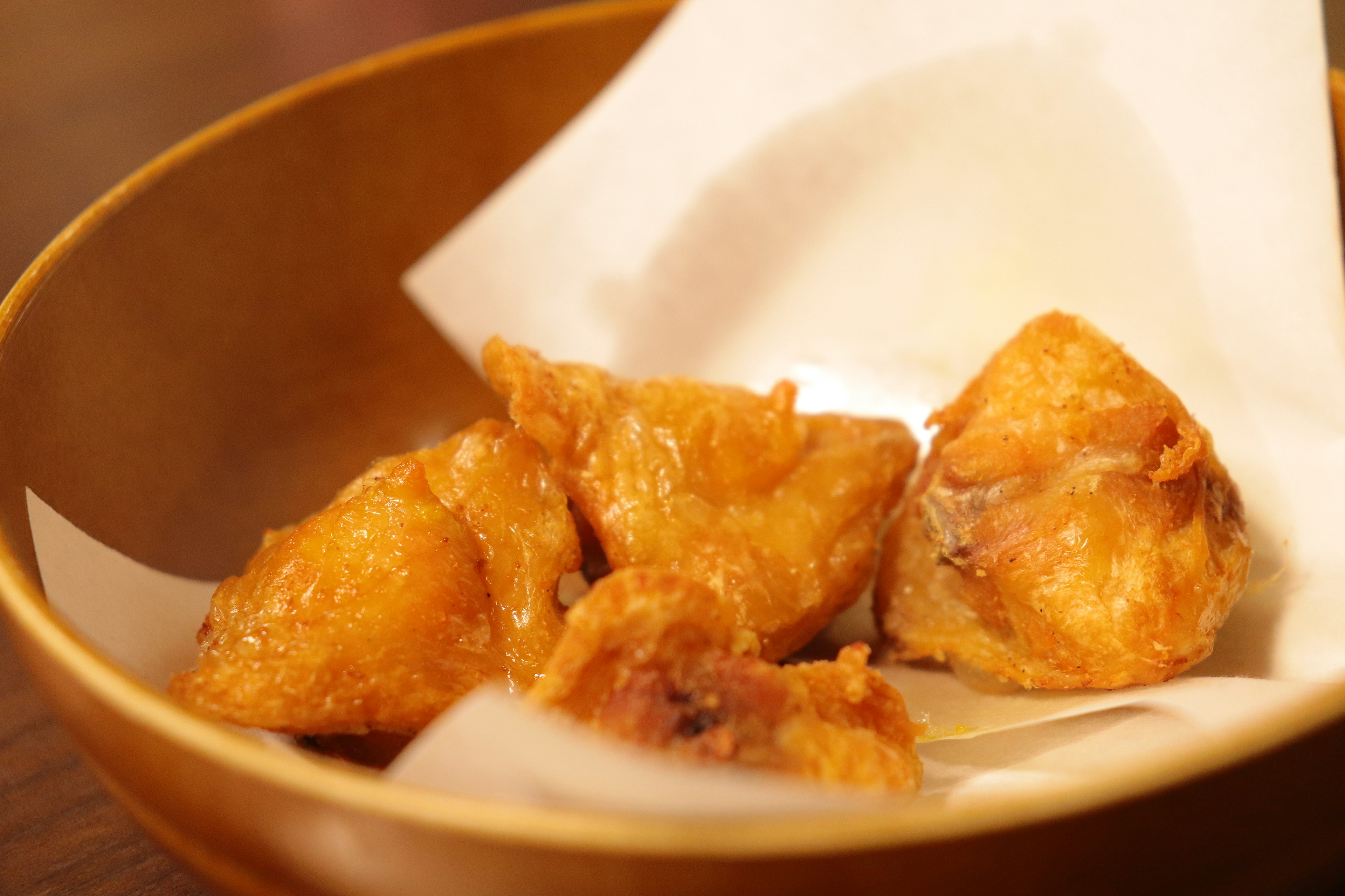 Crispy fried snacks served in a bowl