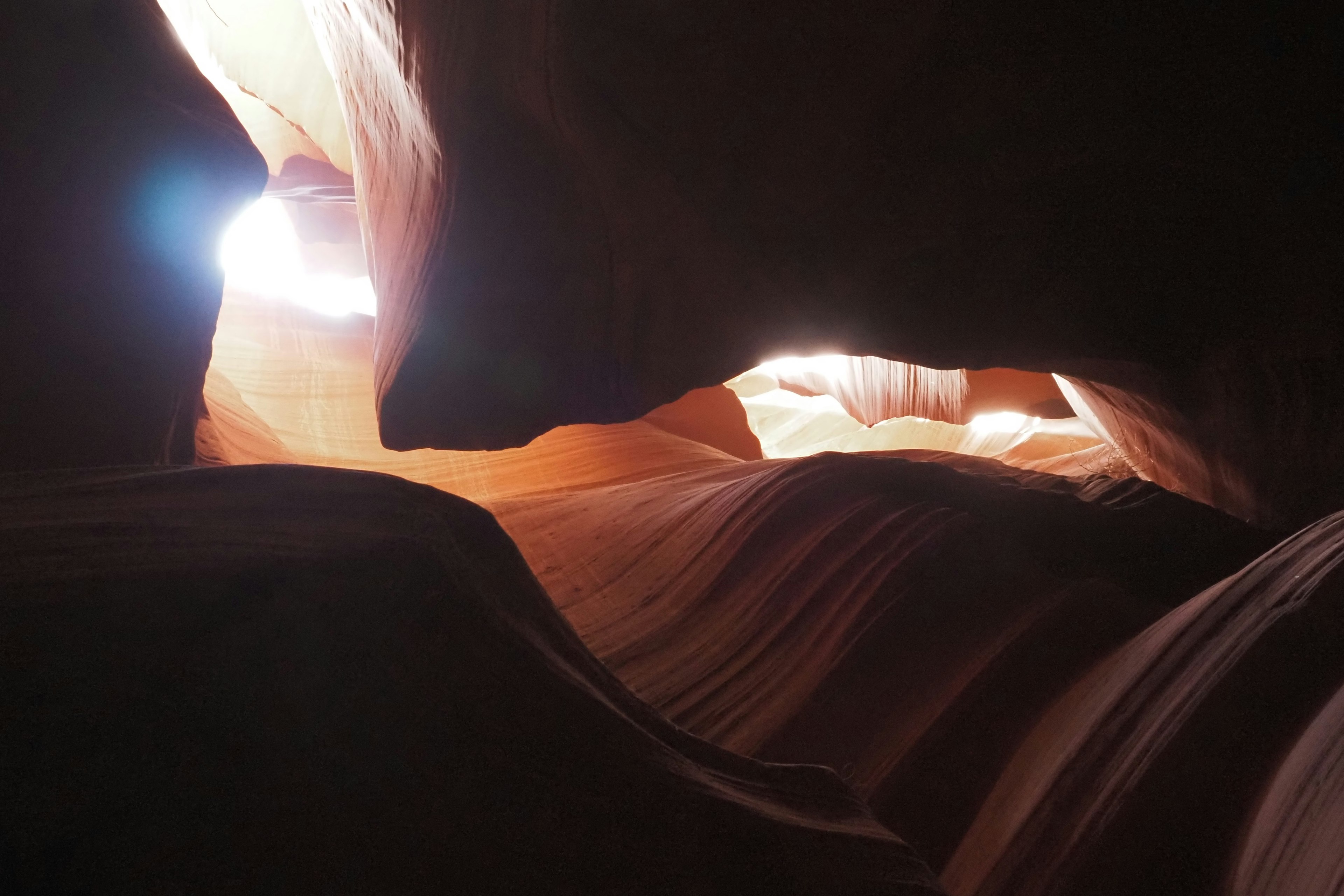 Schöne Gesteinsschichten und Lichteffekte im Antelope Canyon