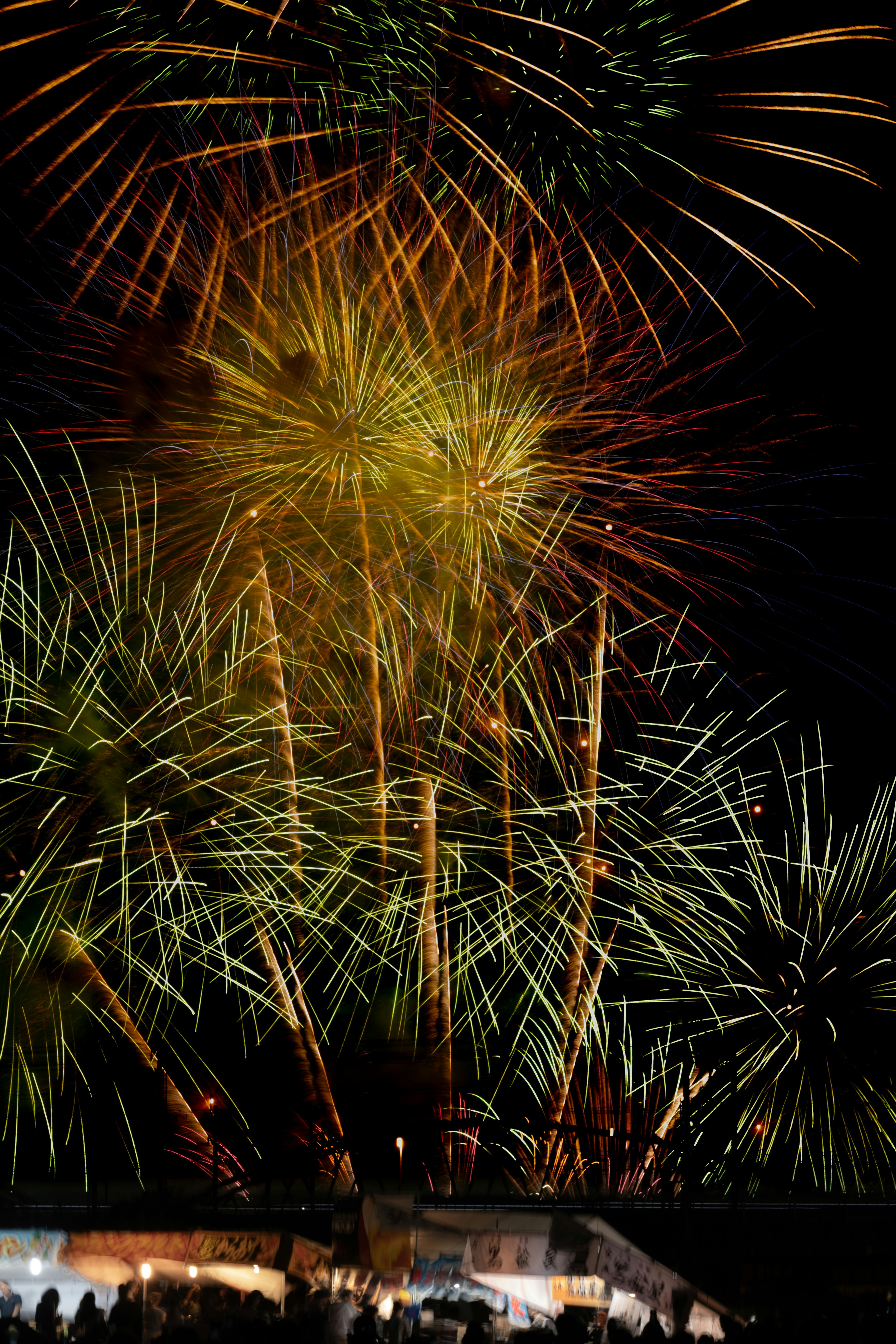 Des feux d'artifice colorés explosant dans le ciel nocturne