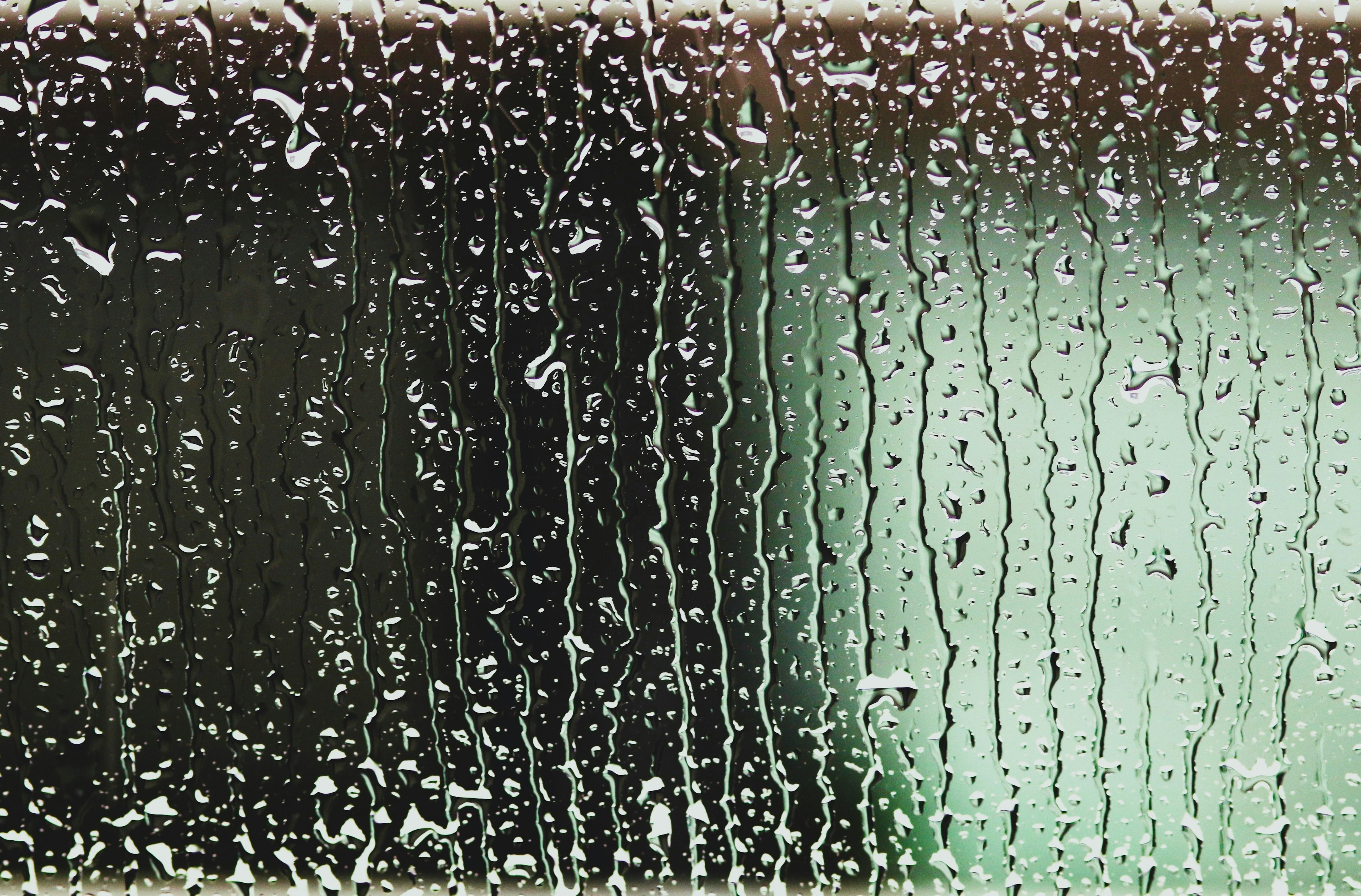 Close-up of raindrops on a window pane