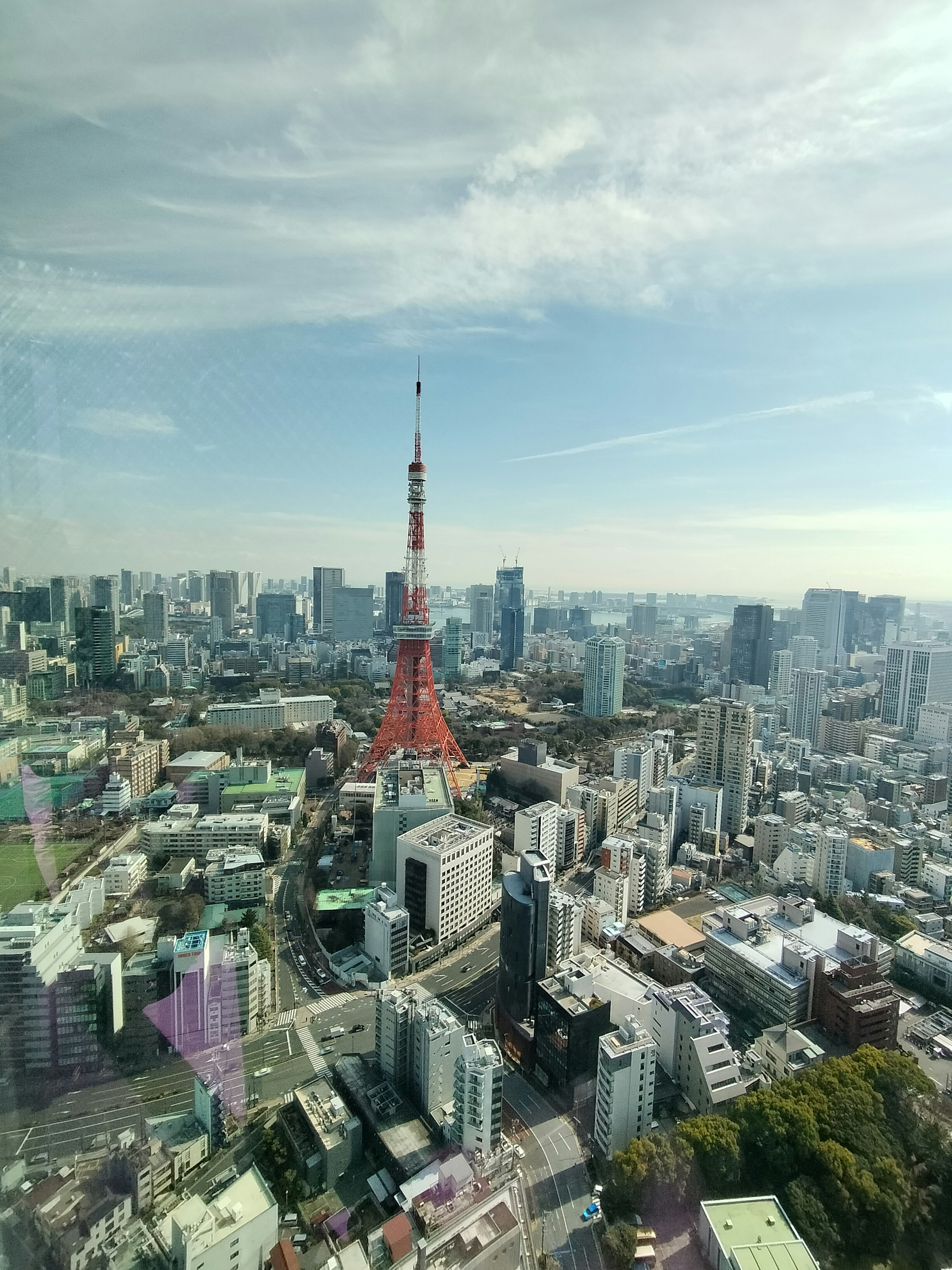 东京塔和东京城市景观的鸟瞰图