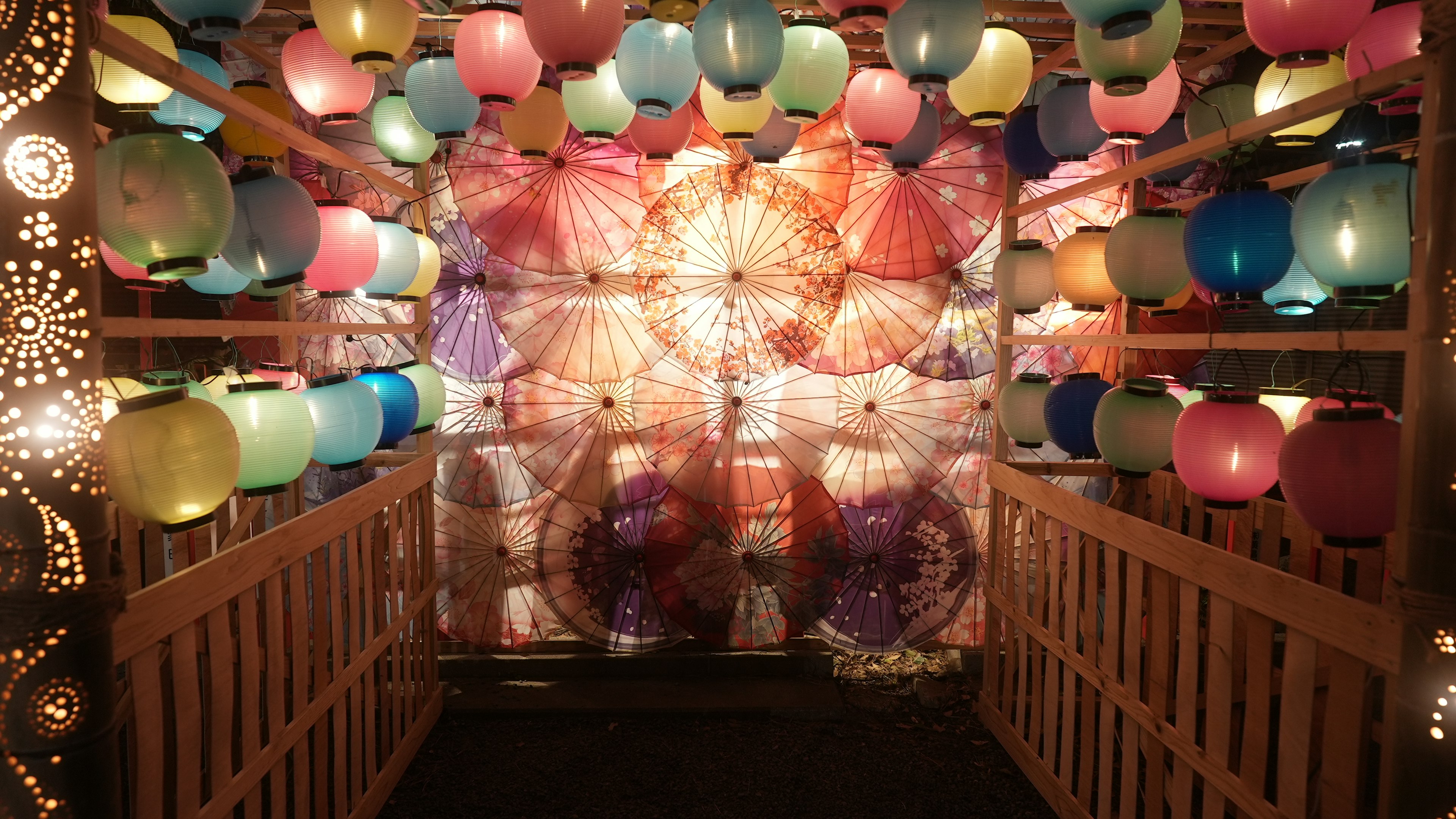 Bright passage adorned with colorful lanterns