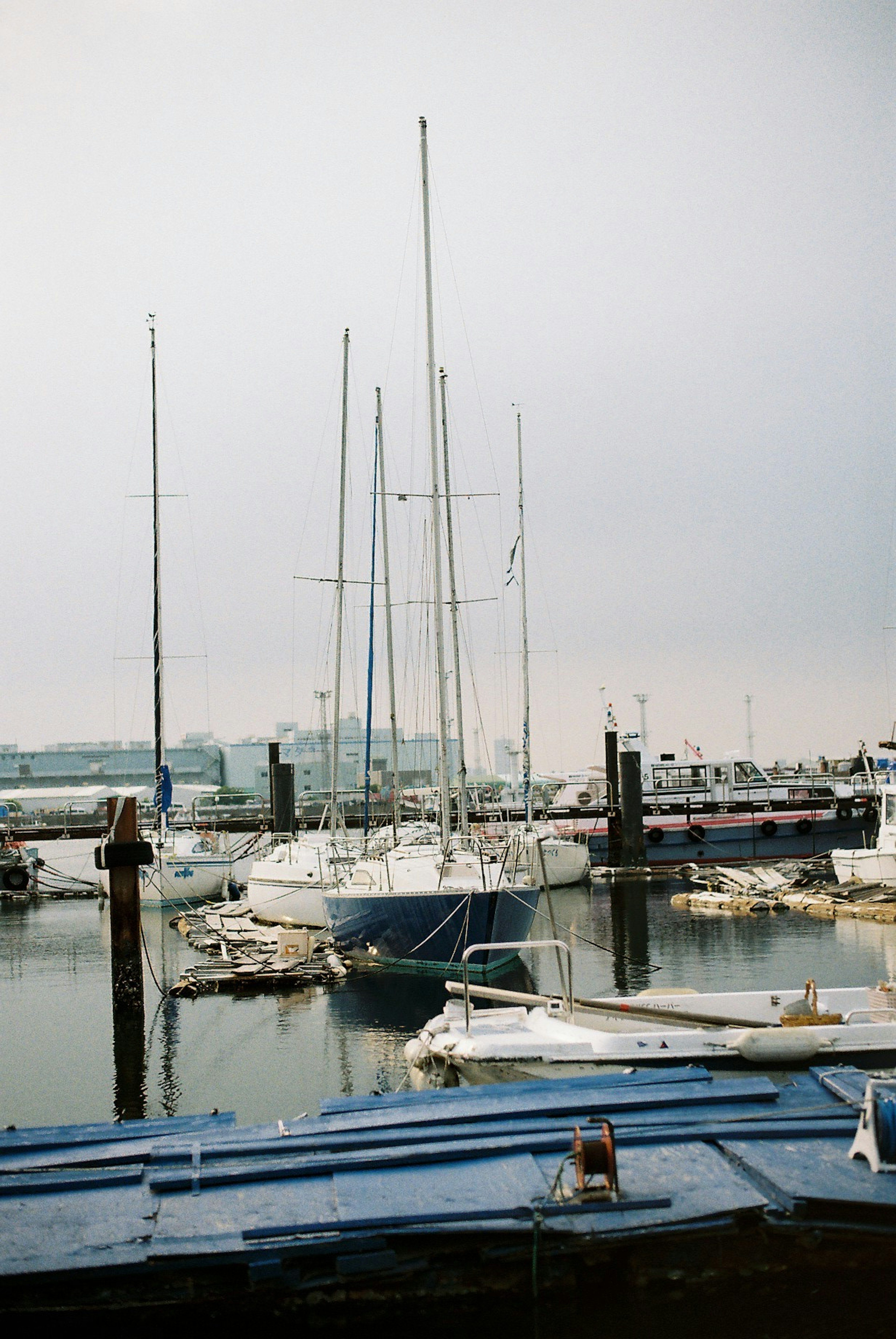 Yachten und Boote in einem ruhigen Hafen angedockt