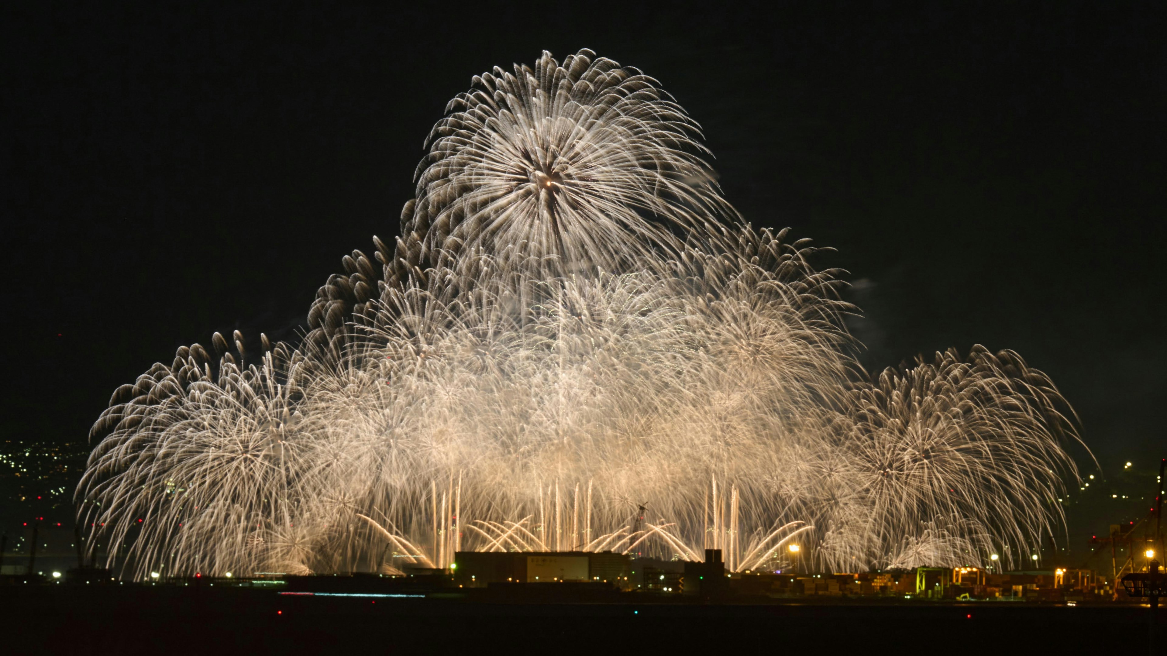 Stunning fireworks display illuminating the night sky with vibrant colors