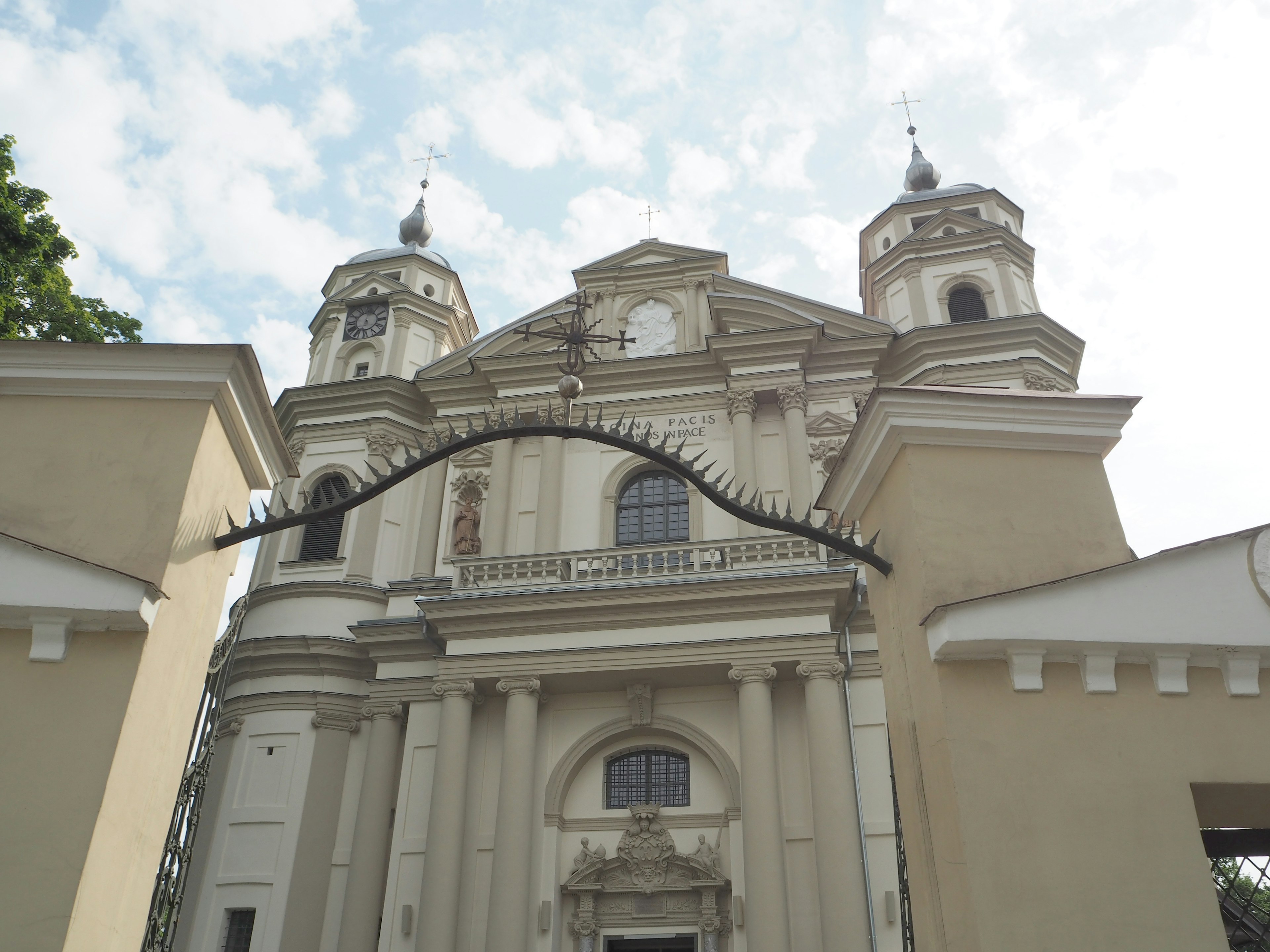 Facade of a beautiful church with a blue sky