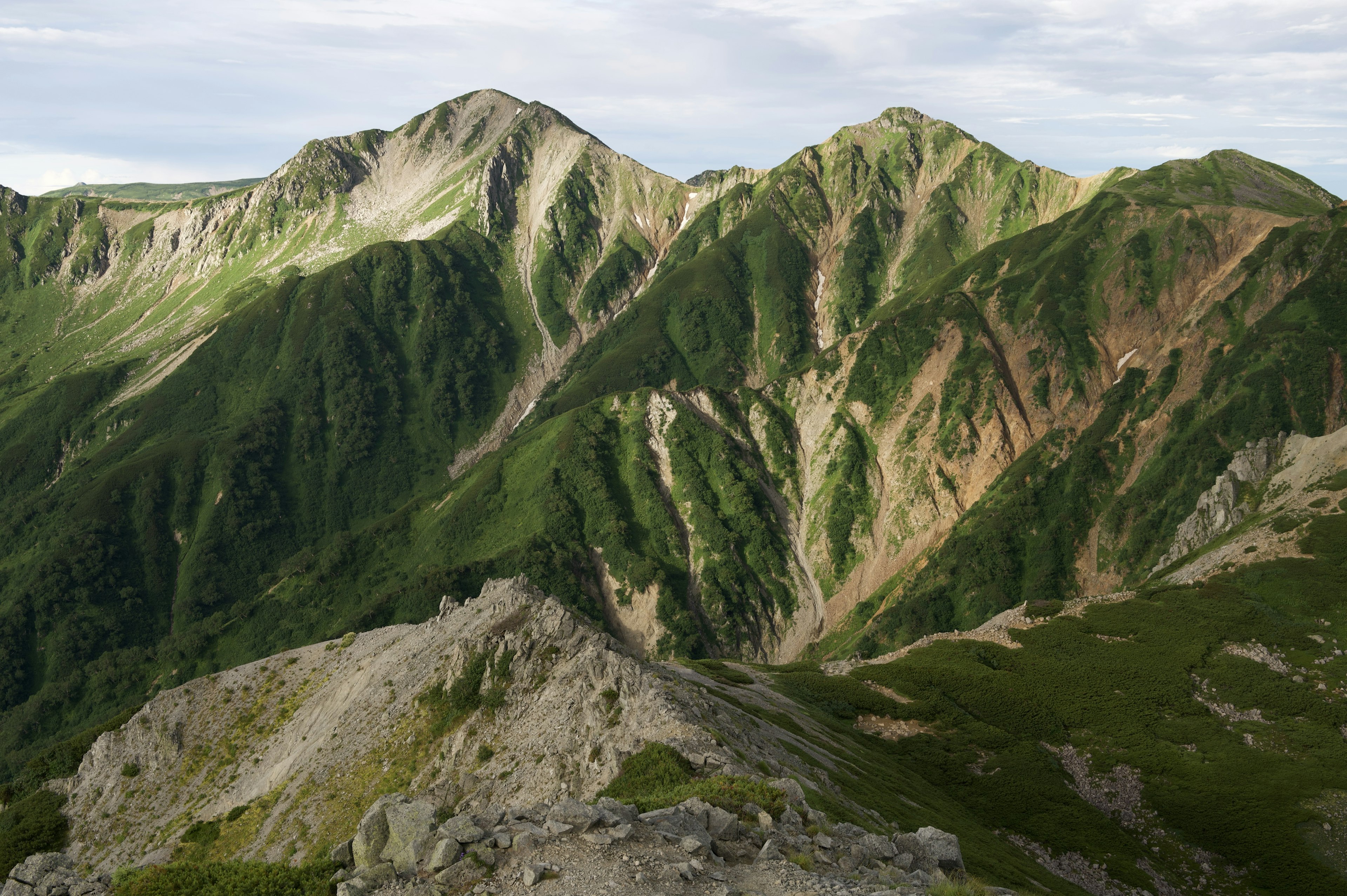 緑豊かな山々と岩の風景