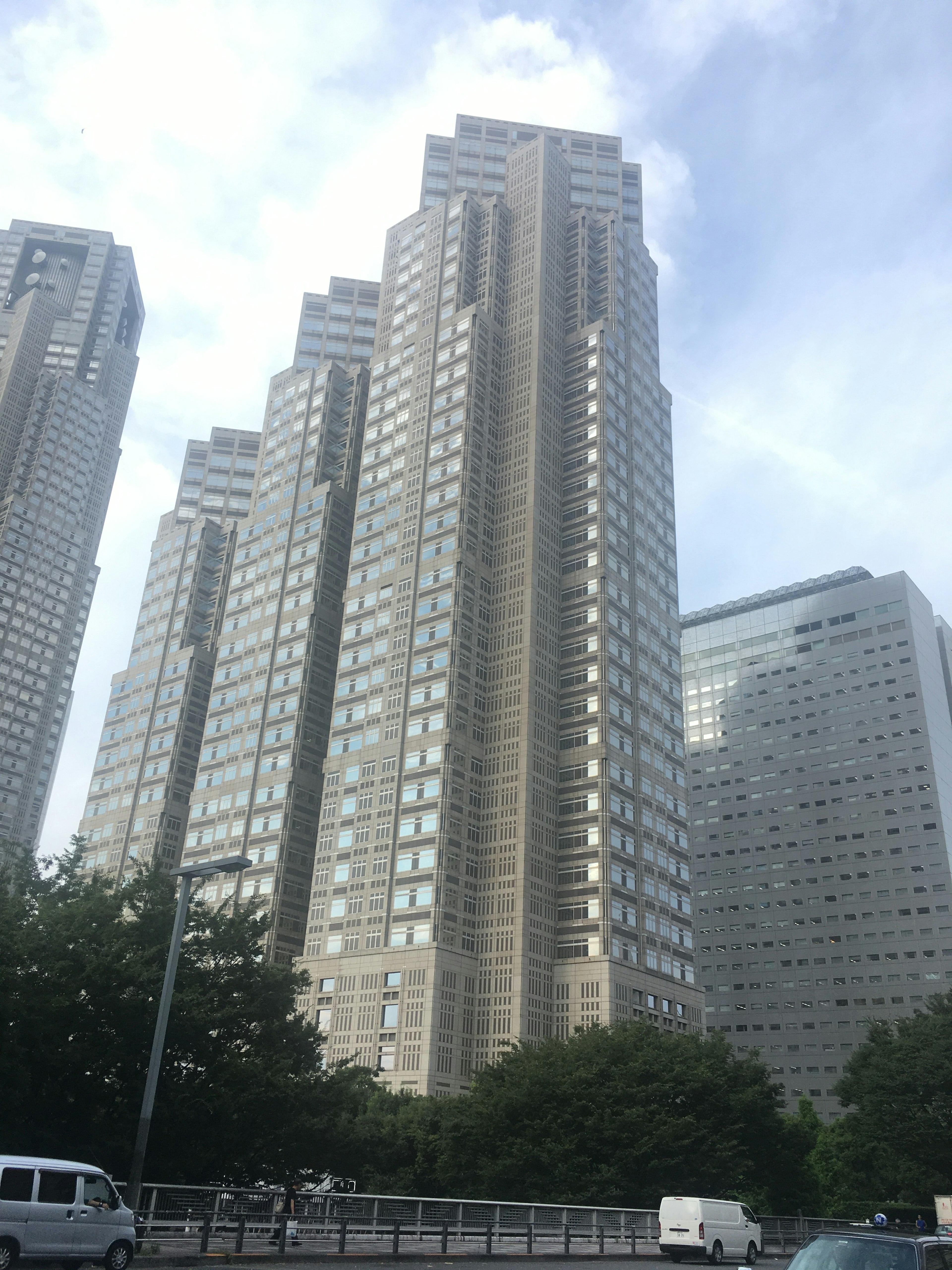 Cityscape featuring tall skyscrapers with glass windows