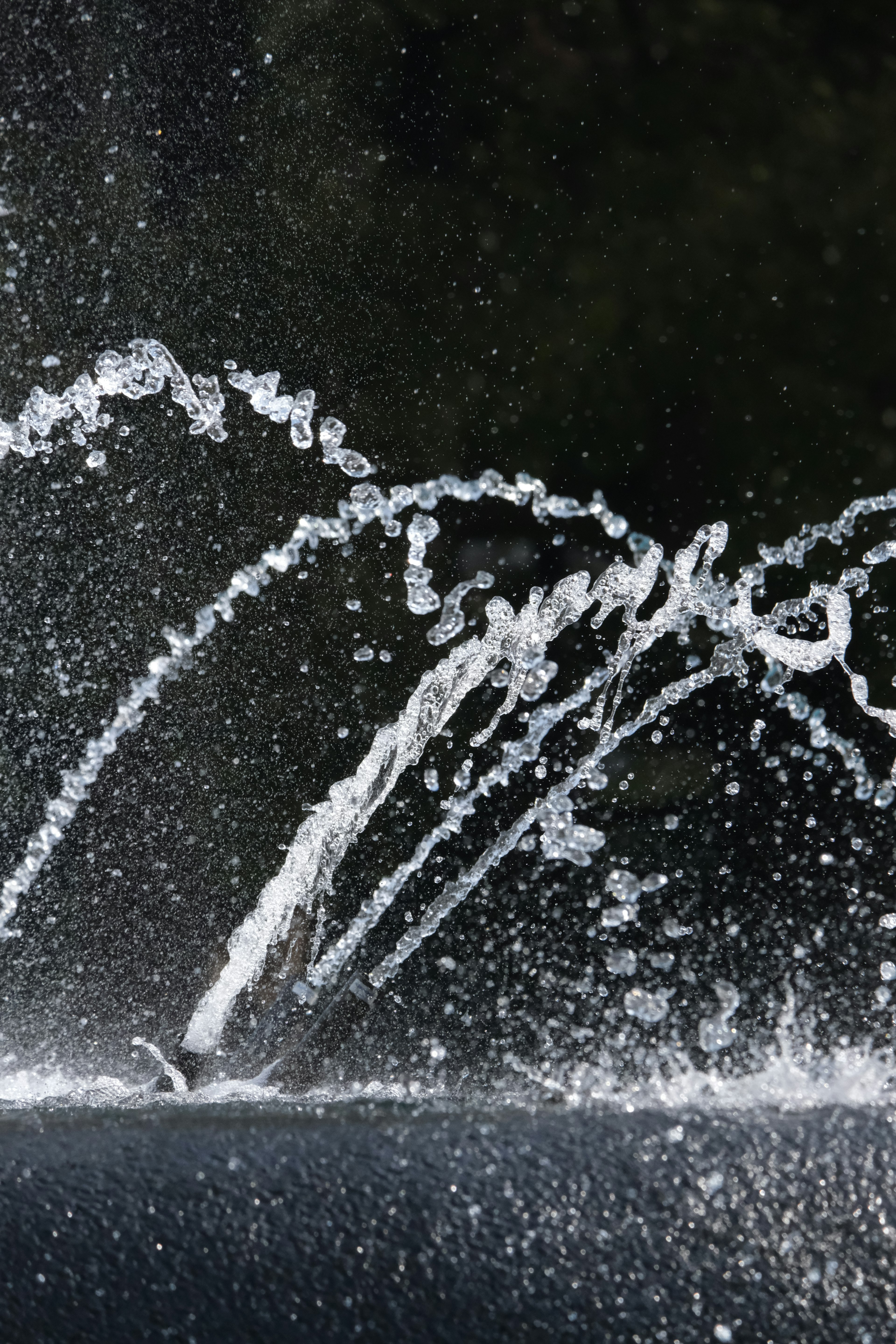 Immagine di una fontana che mostra bellissimi archi d'acqua