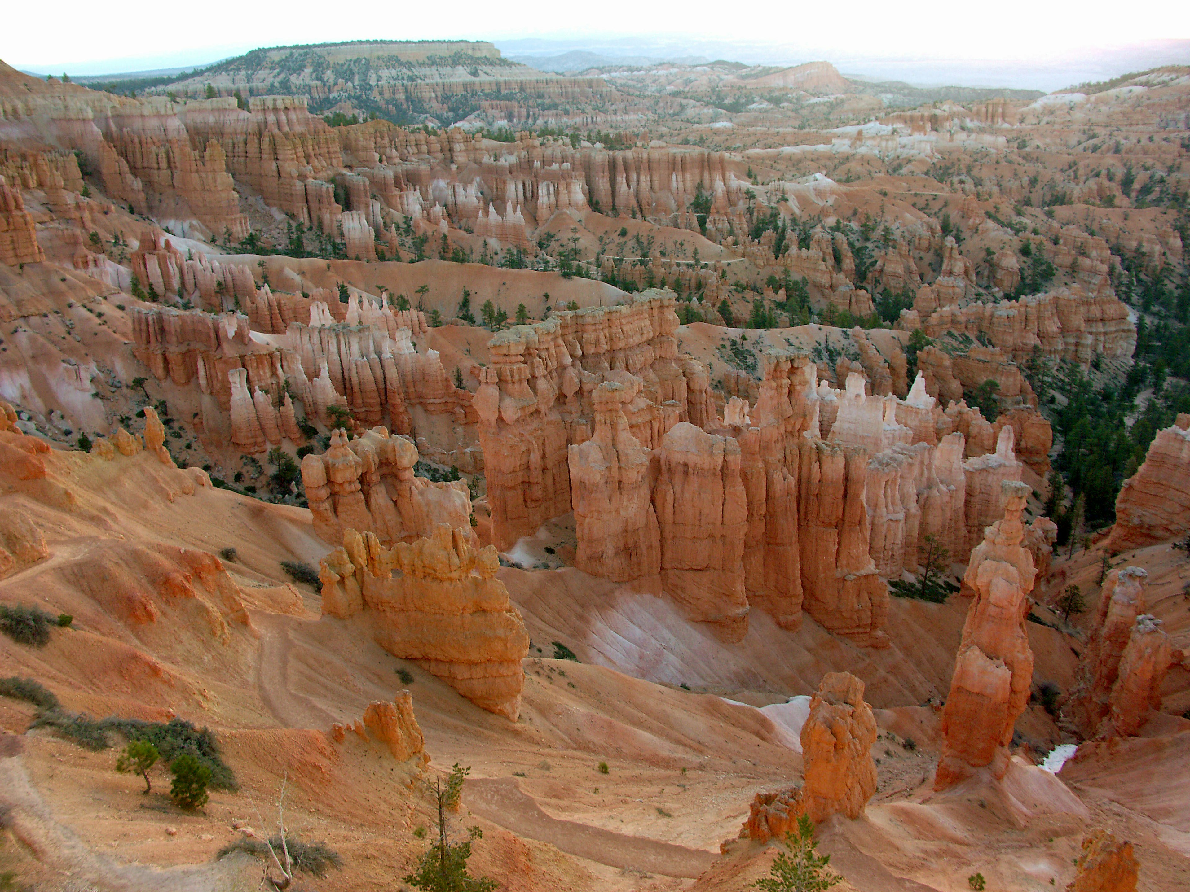 ทิวทัศน์ที่น่าทึ่งของ Bryce Canyon พร้อมรูปแบบหินสีส้ม