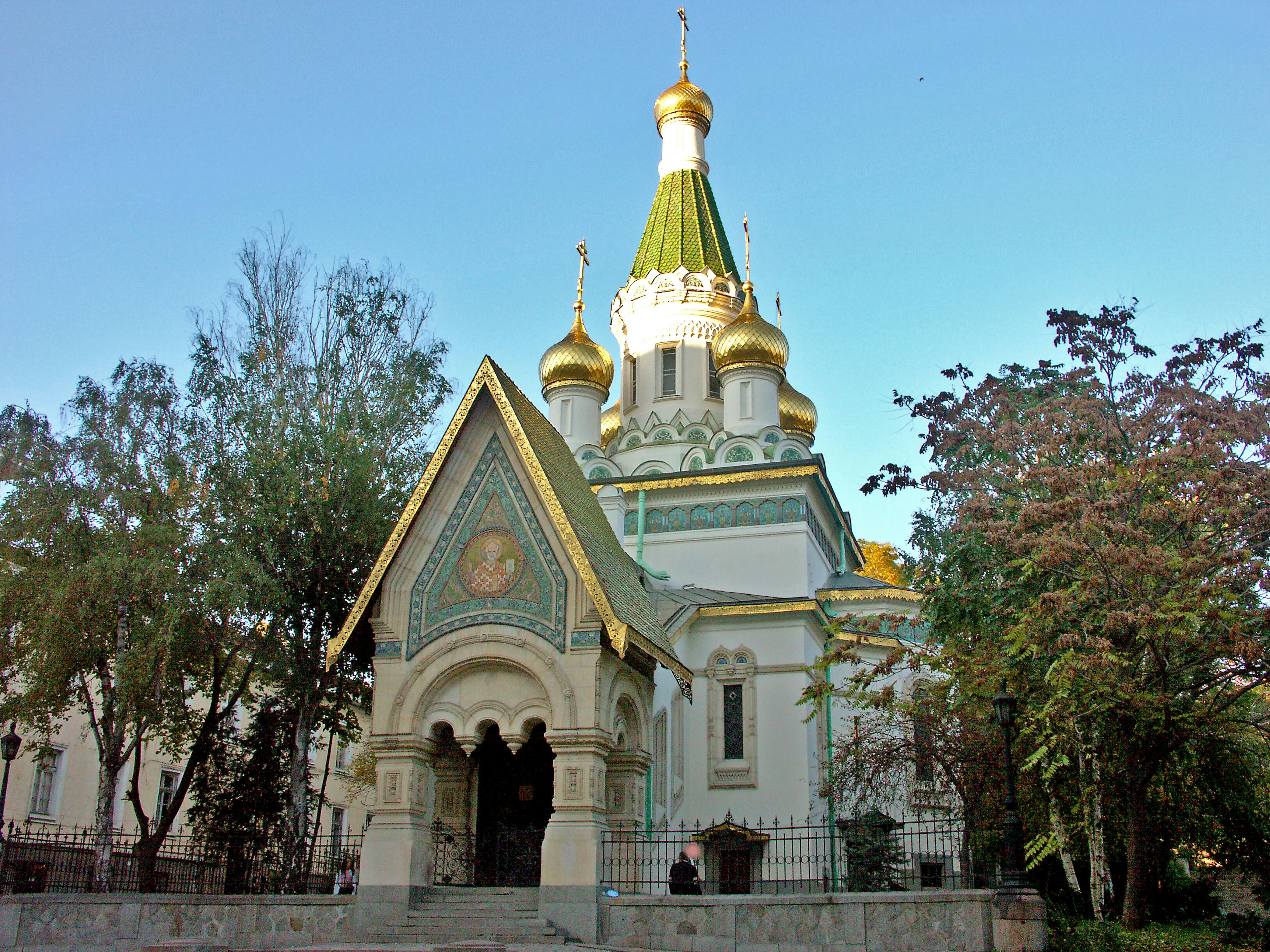 Beautiful church architecture featuring golden domes