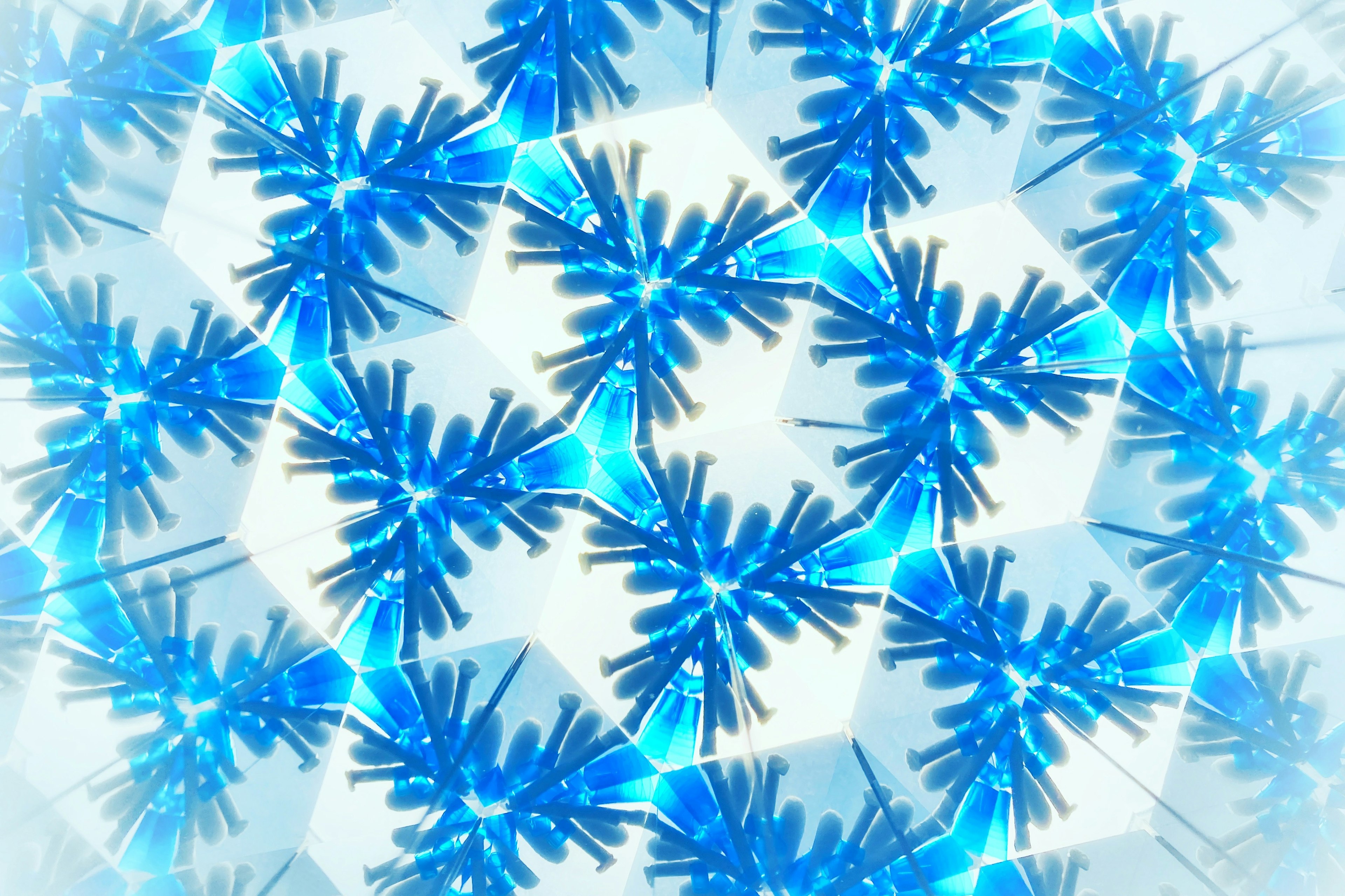 Beautiful pattern of blue snowflakes