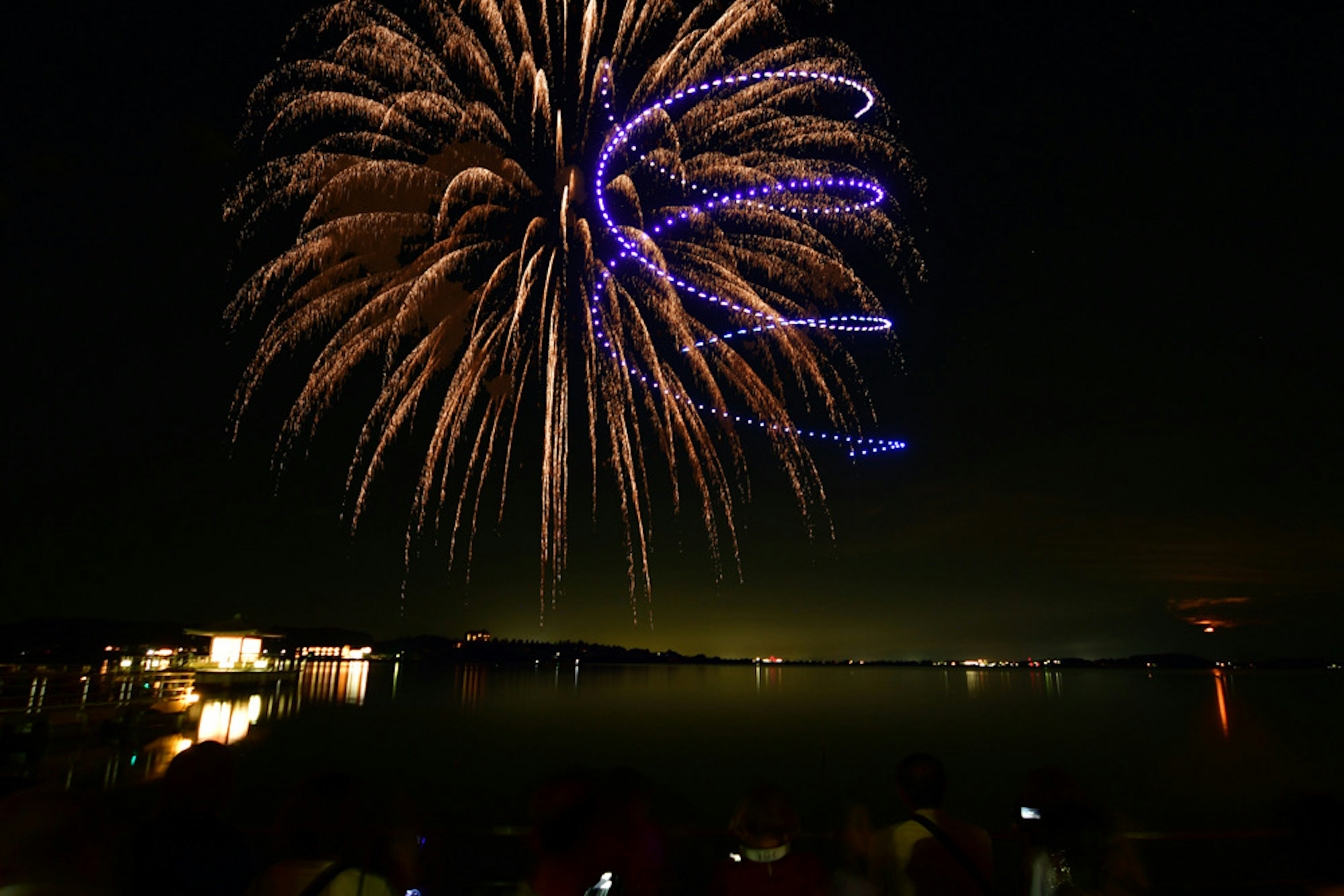 Beautiful display of fireworks in the night sky