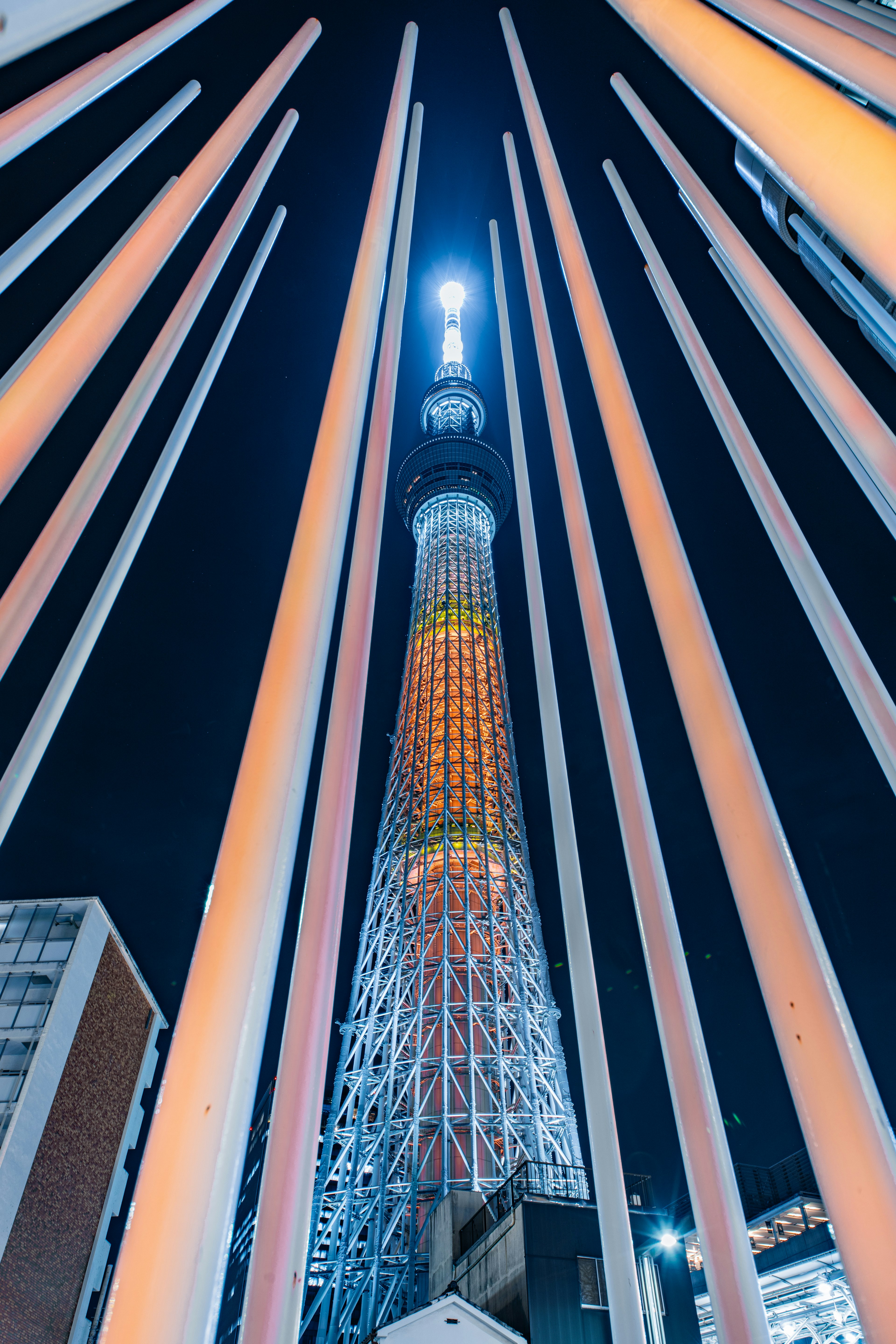 東京スカイツリーの夜景と光の演出