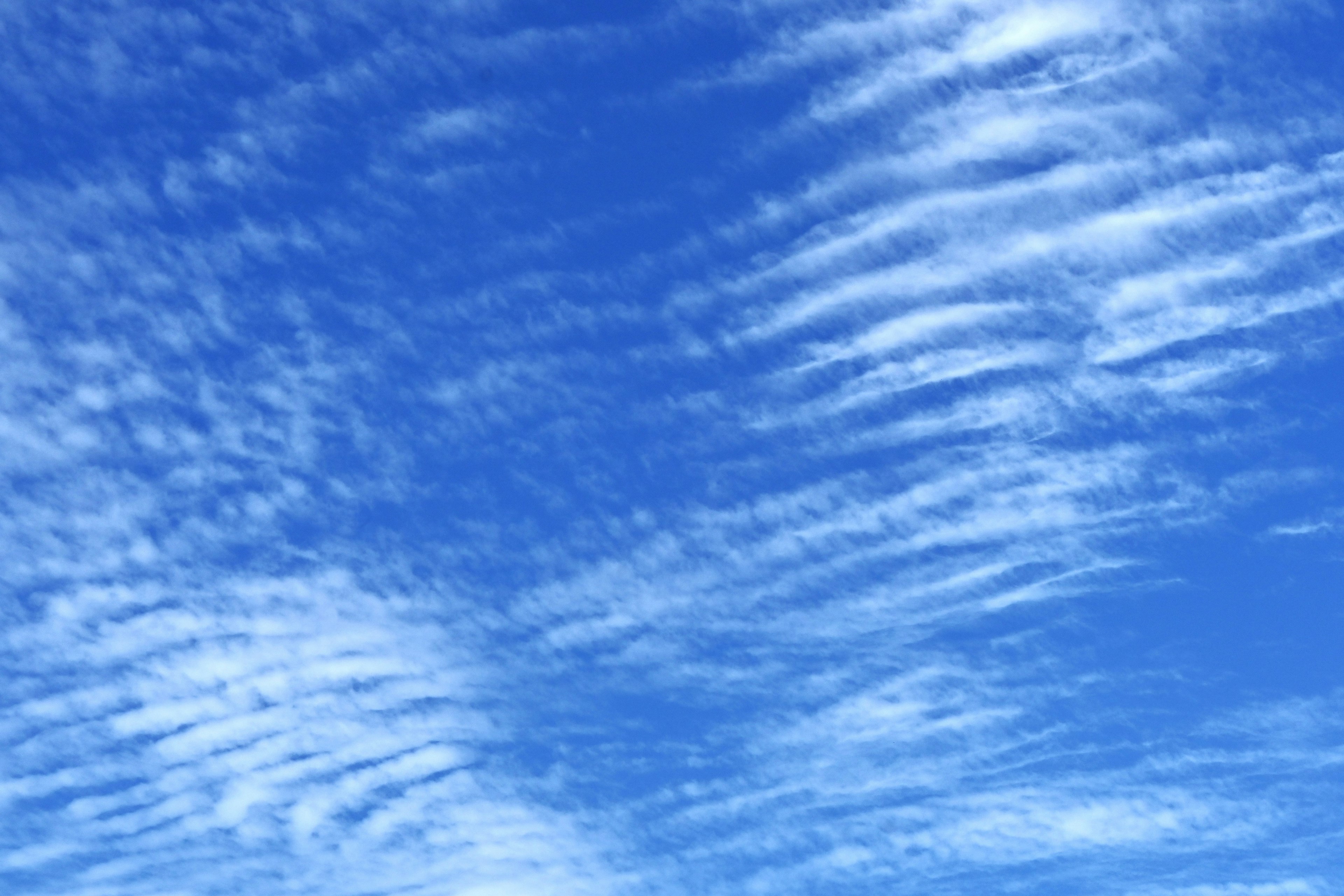 Une belle vue du ciel bleu avec des nuages blancs