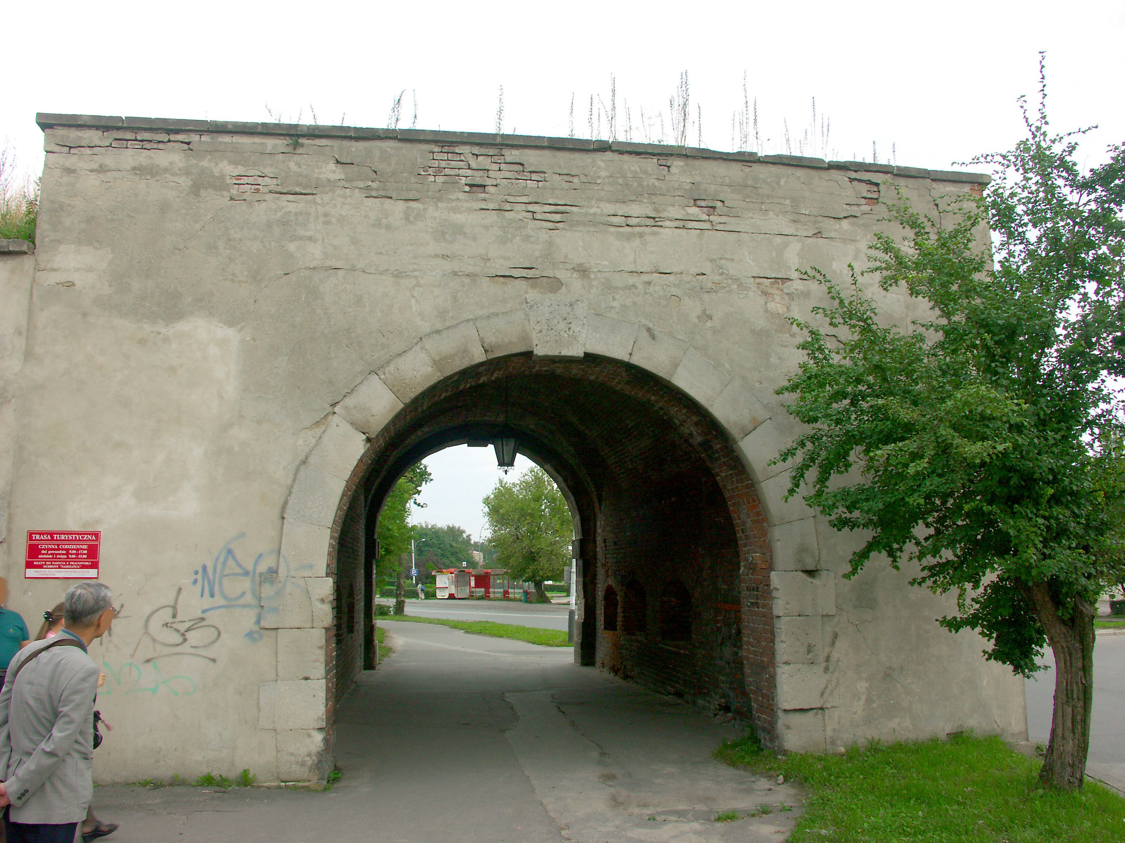 Vieux passage en arc avec verdure environnante