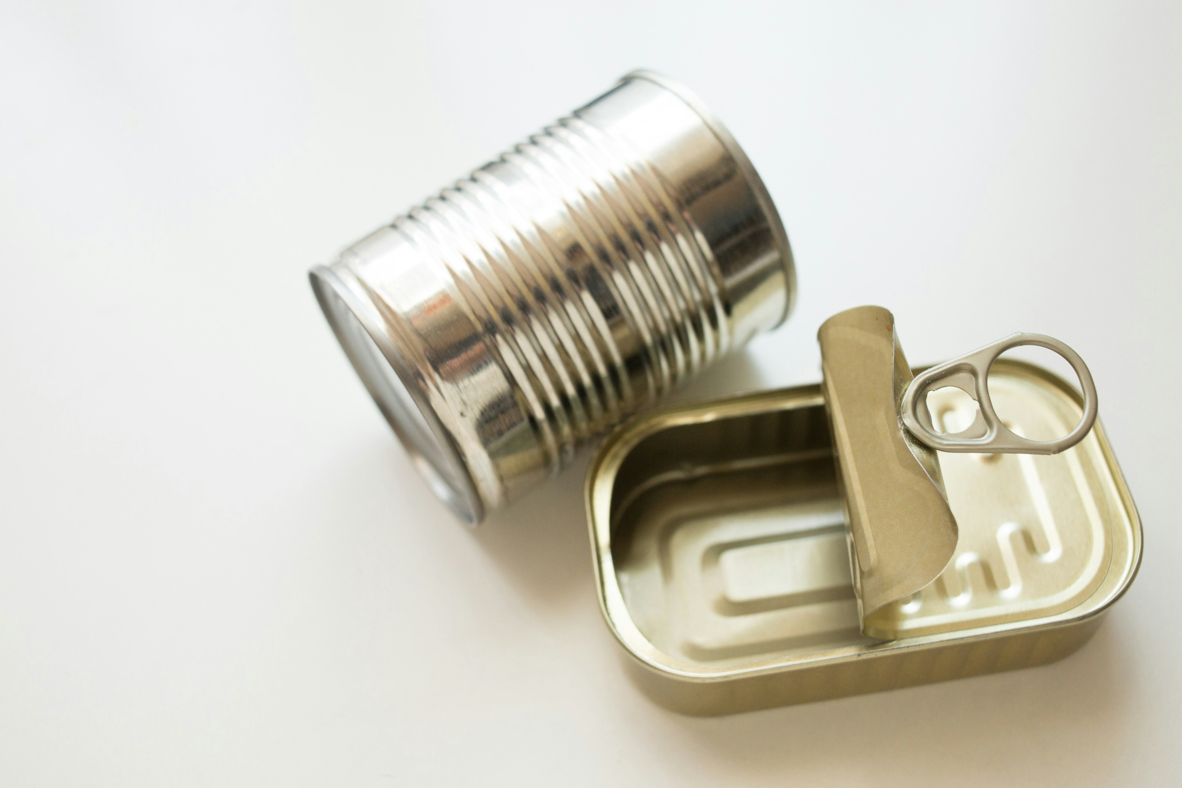 Metal can and its opened lid are displayed together