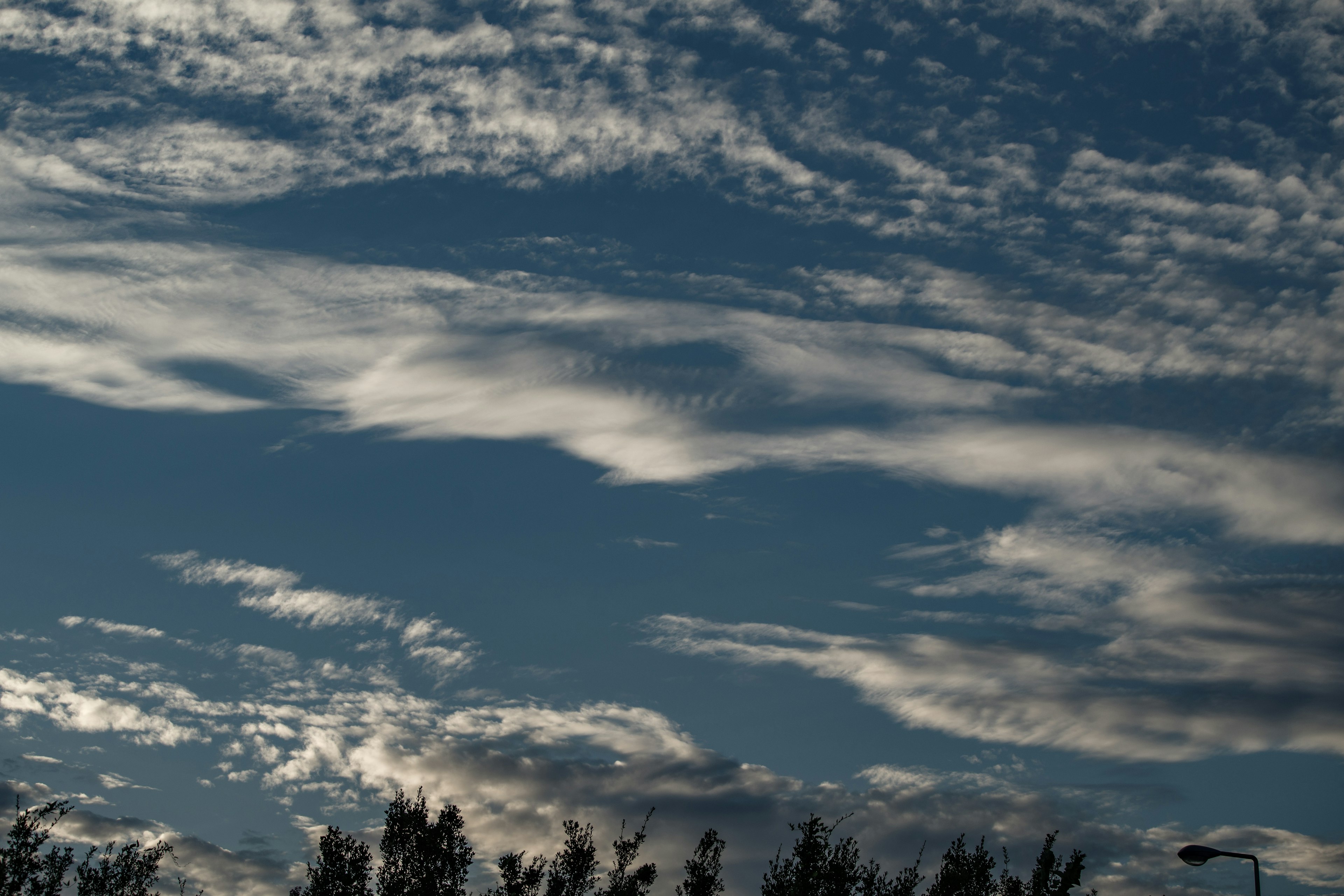 White clouds floating in a blue sky