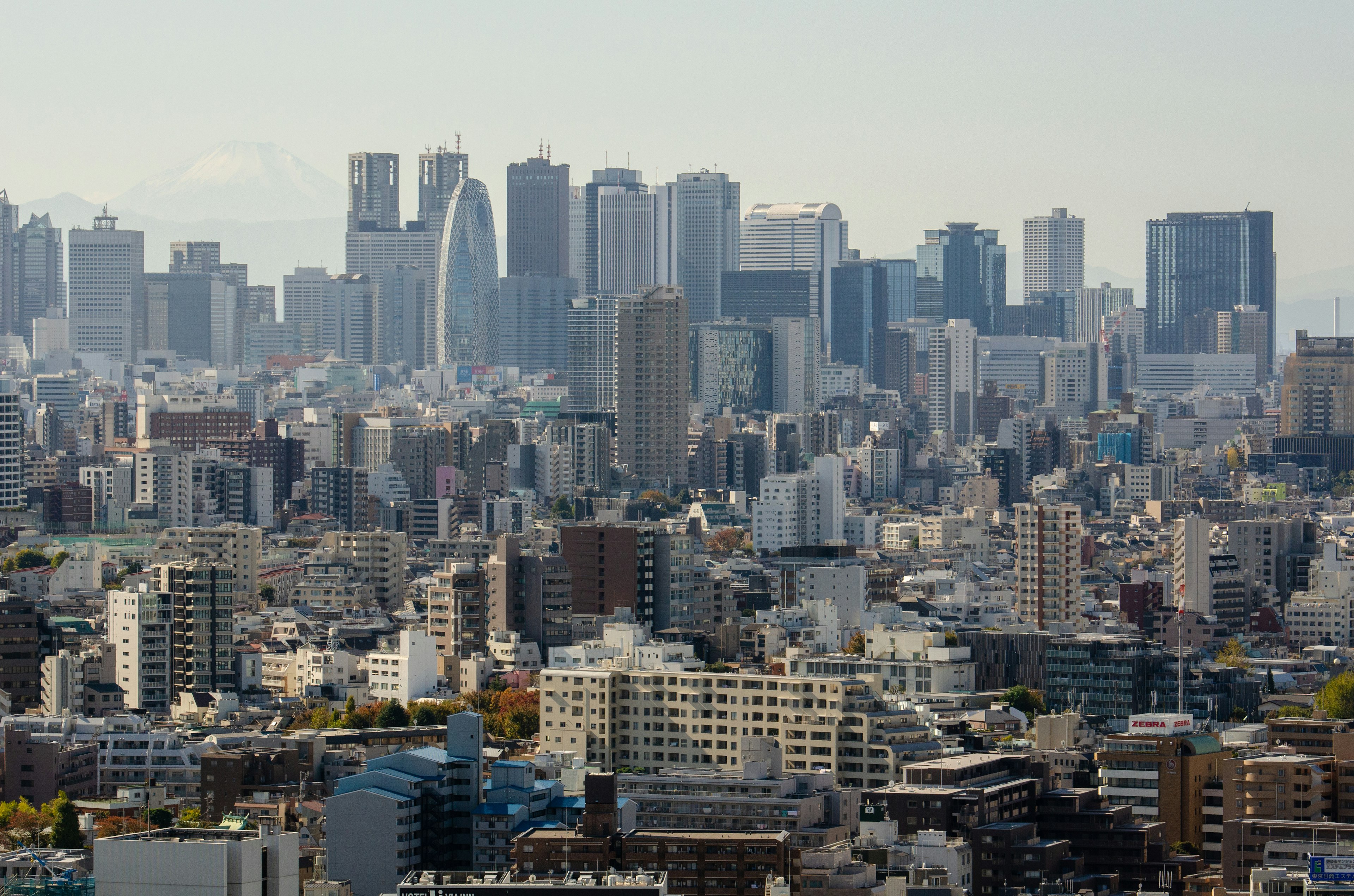 Vue panoramique du paysage urbain de Tokyo avec de nombreux gratte-ciels