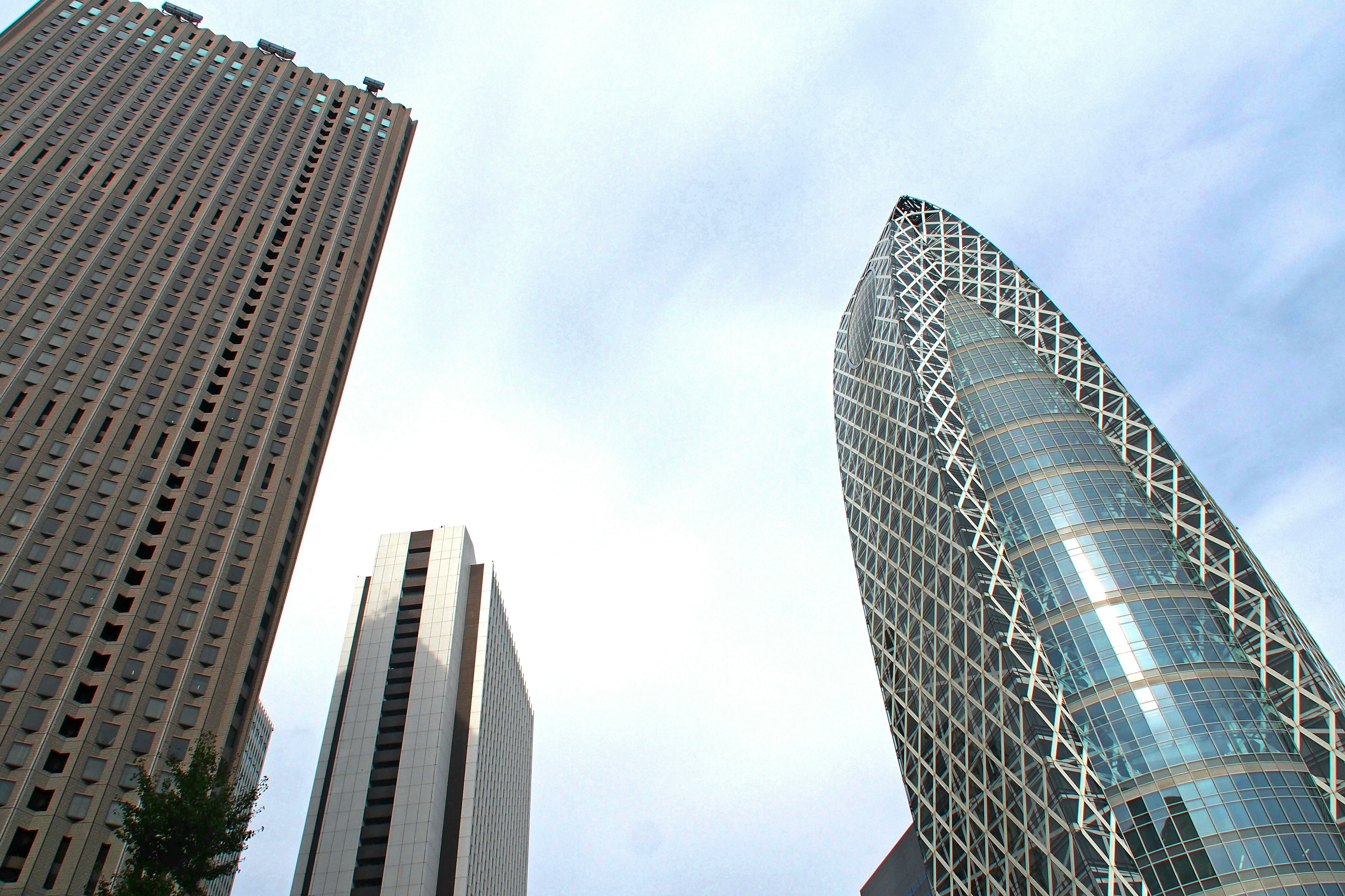 Photo of skyscrapers featuring modern architectural design and traditional buildings