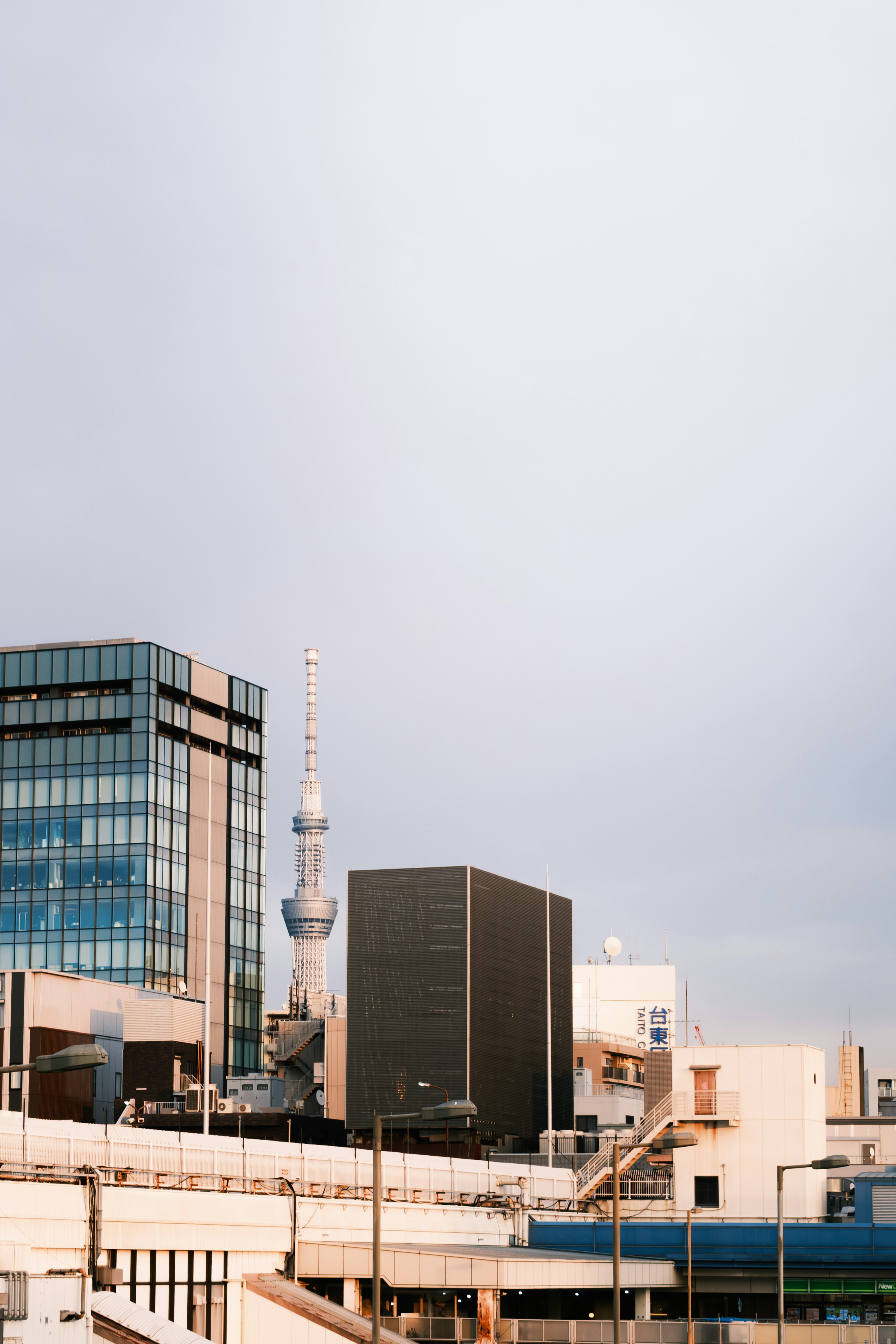 Städtische Landschaft mit dem Tokyo Skytree im Hintergrund